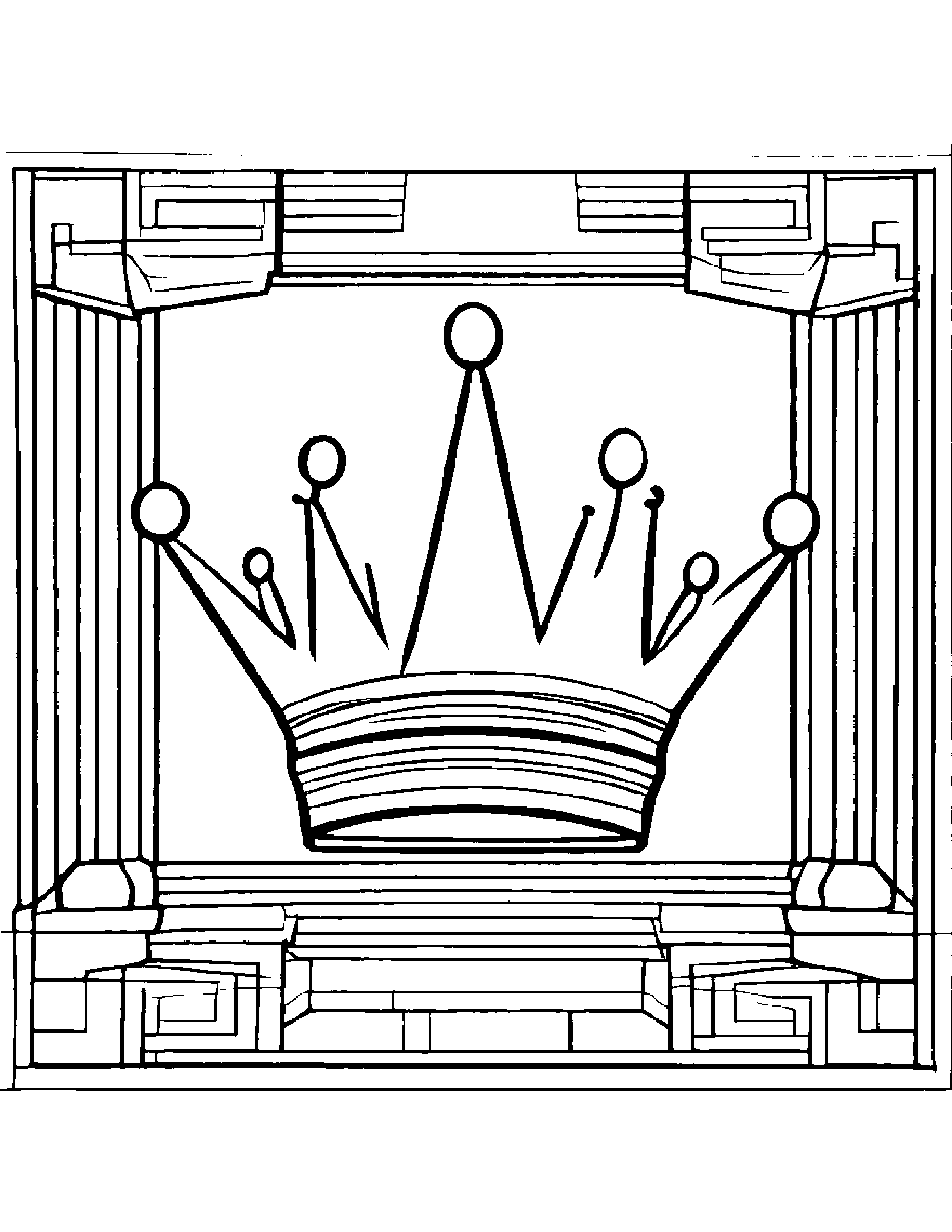 Crown Stacking Blocks Coloring Page (Free Printable PDF)
