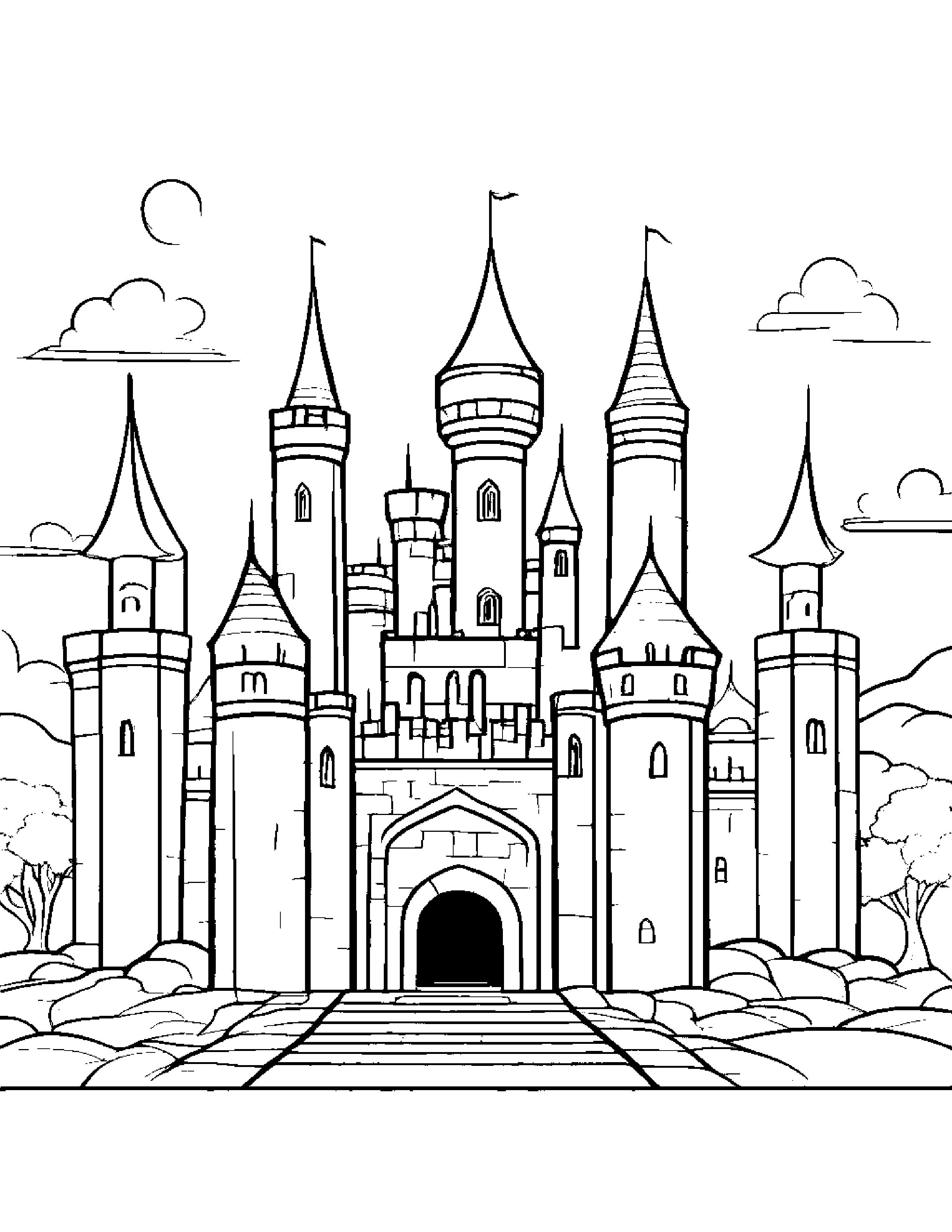 Curious Castle Block #2 Coloring Page (Free Printable PDF)