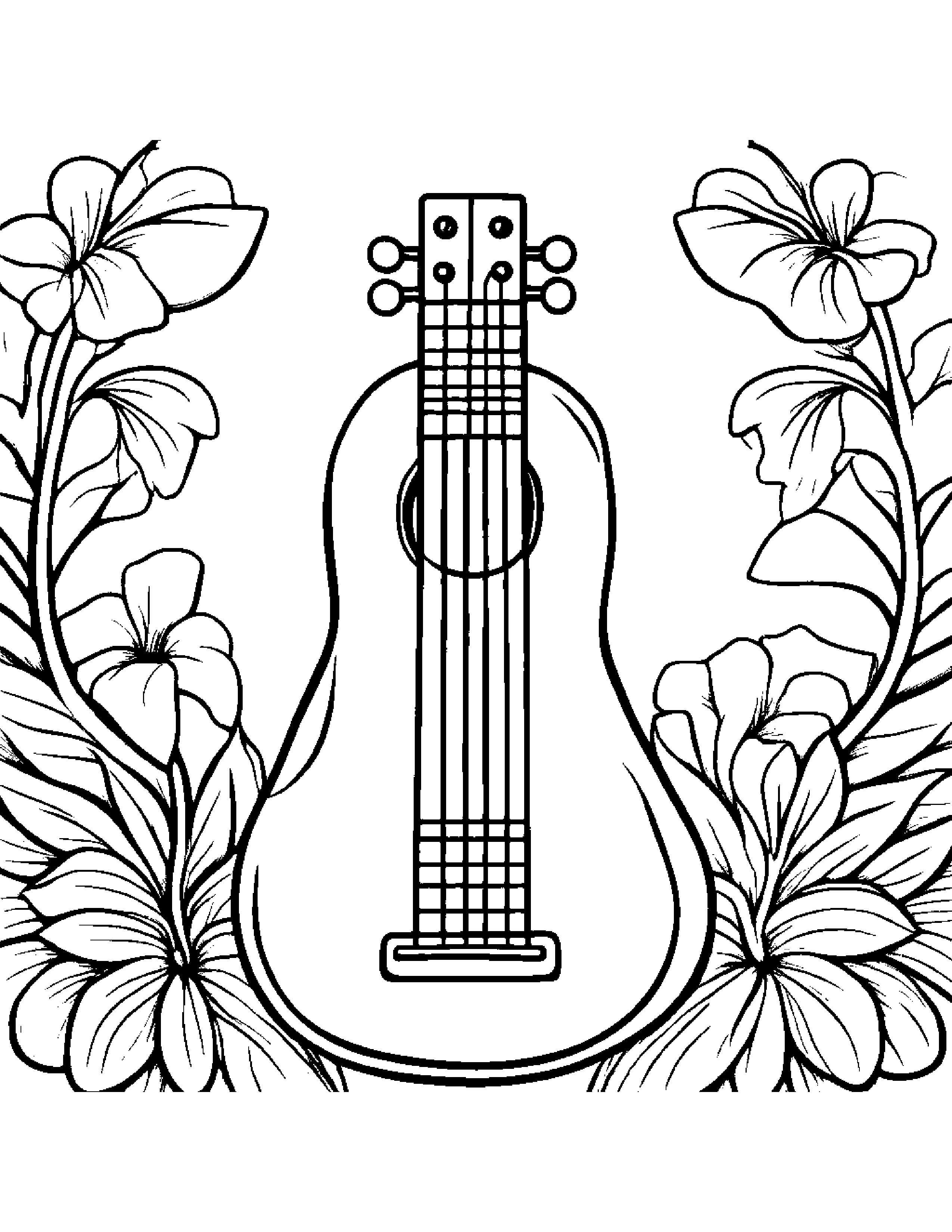 Jolly Ukulele #4 Coloring Page (Free Printable PDF)