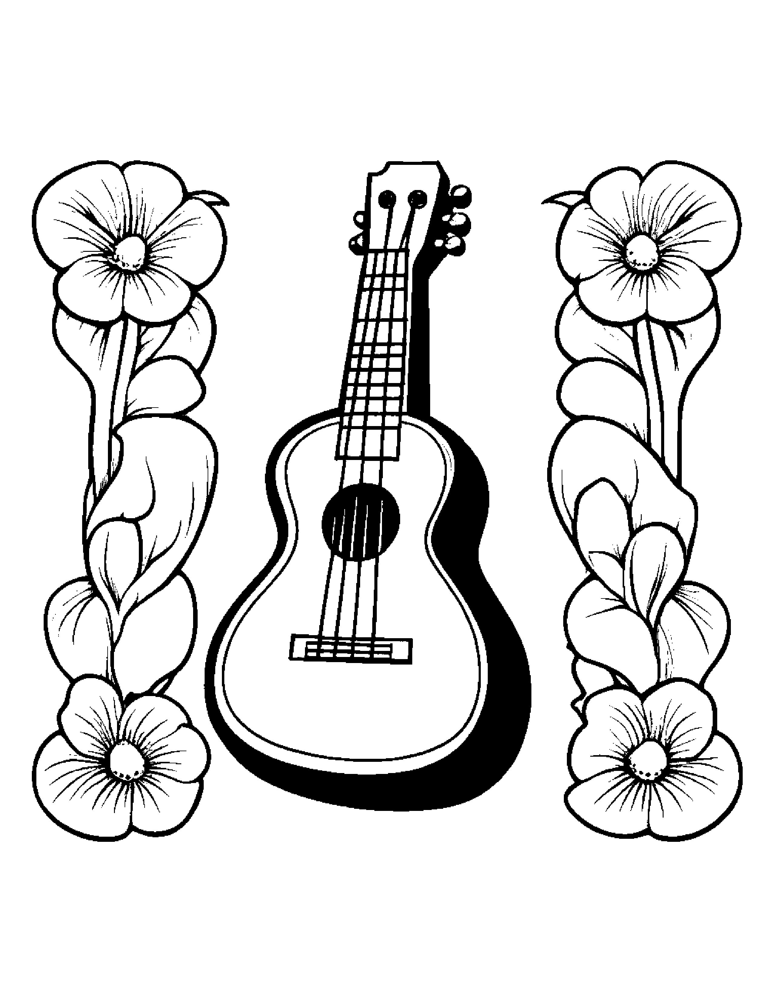 Jolly Ukulele #5 Coloring Page (Free Printable PDF)