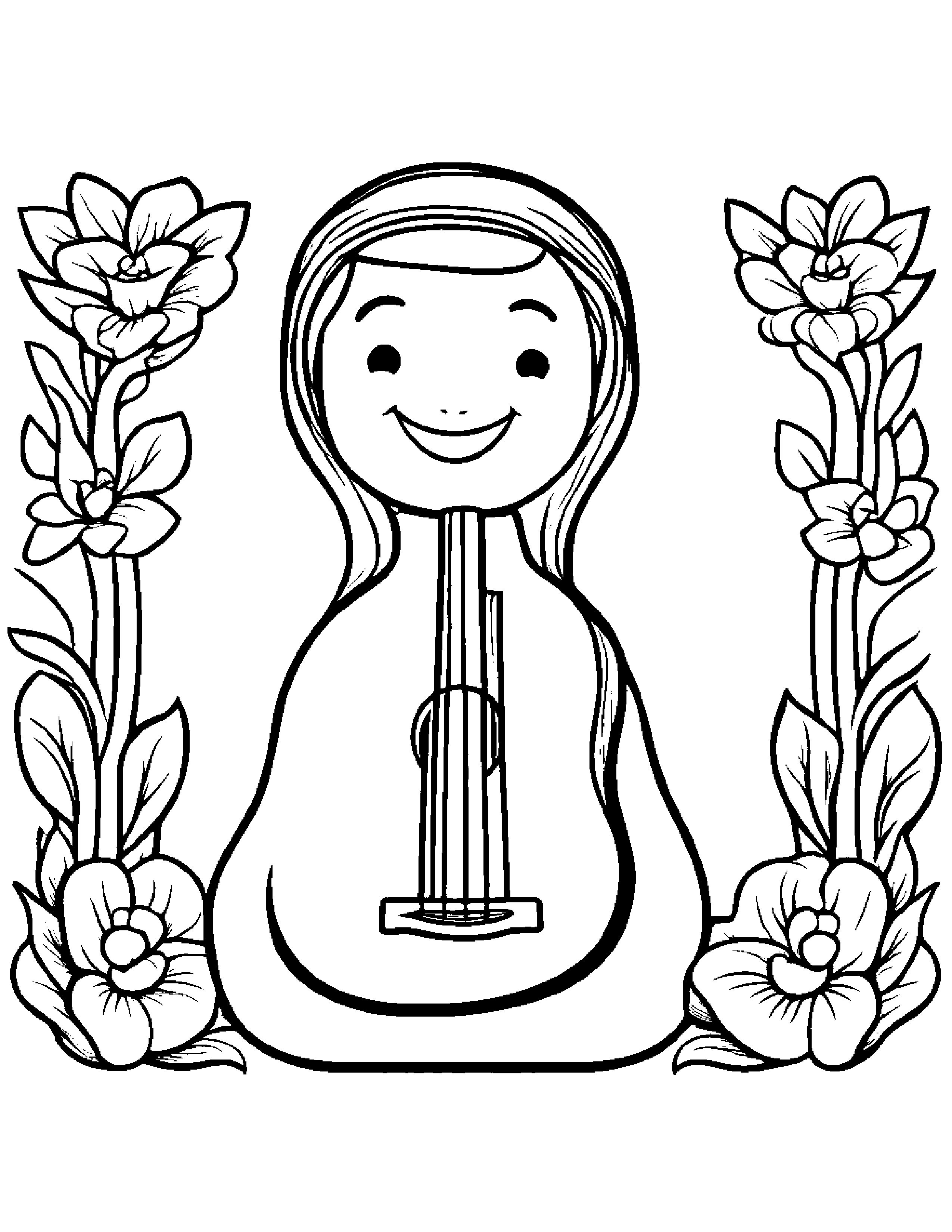 Jolly Ukulele Coloring Page (Free Printable PDF)