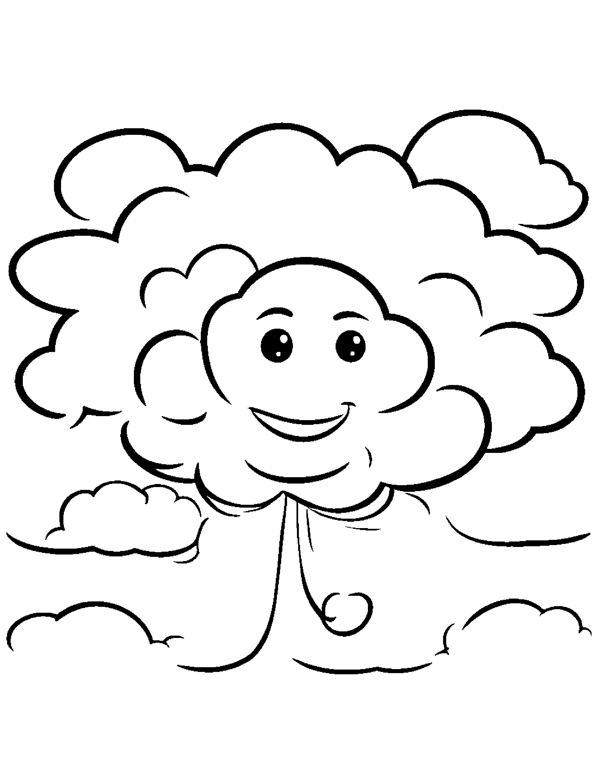 Jump Rope Making Silly Faces On A Fluffy Cloud #3 Coloring Page (Free Printable PDF)