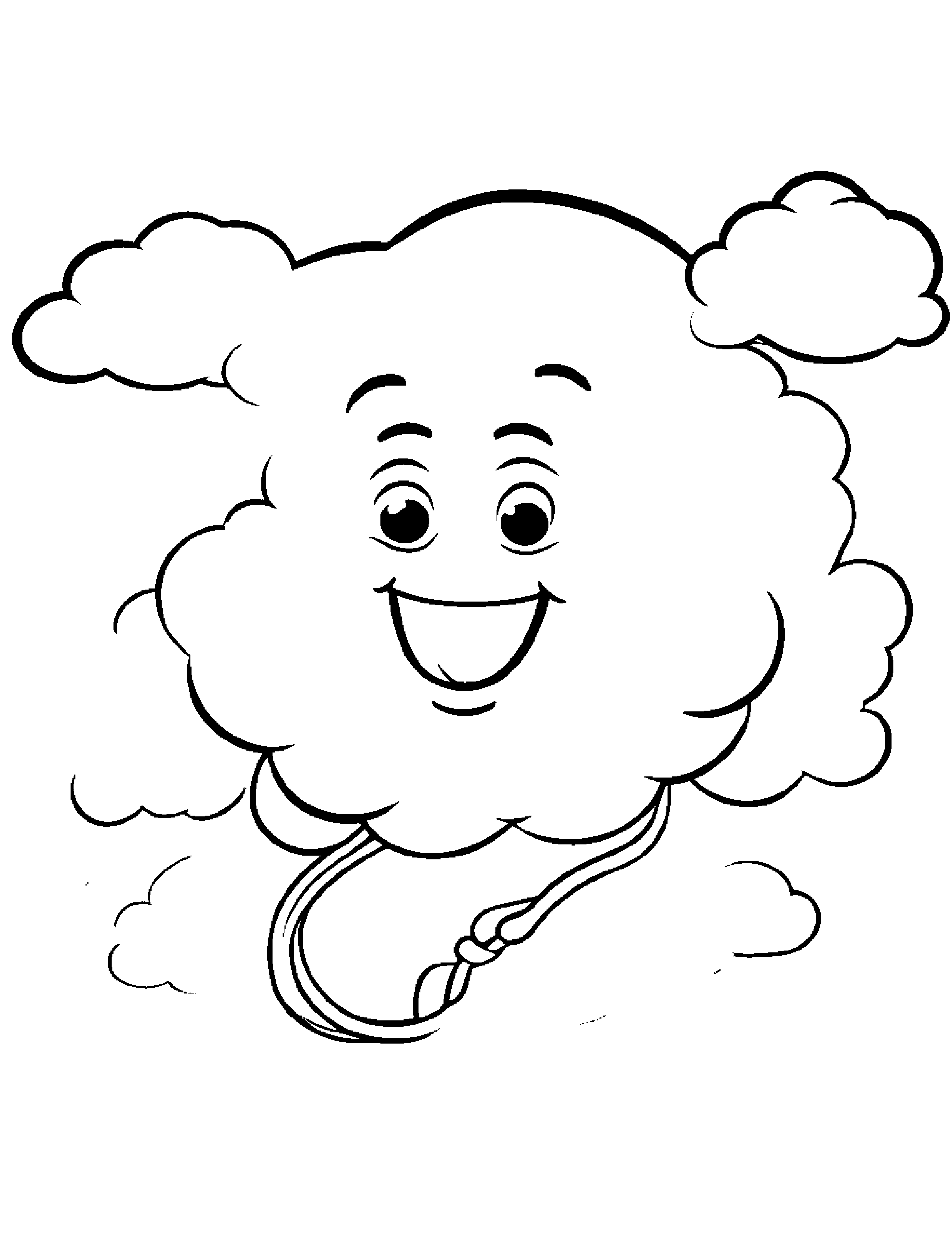 Jump Rope Making Silly Faces On A Fluffy Cloud Coloring Page (Free Printable PDF)