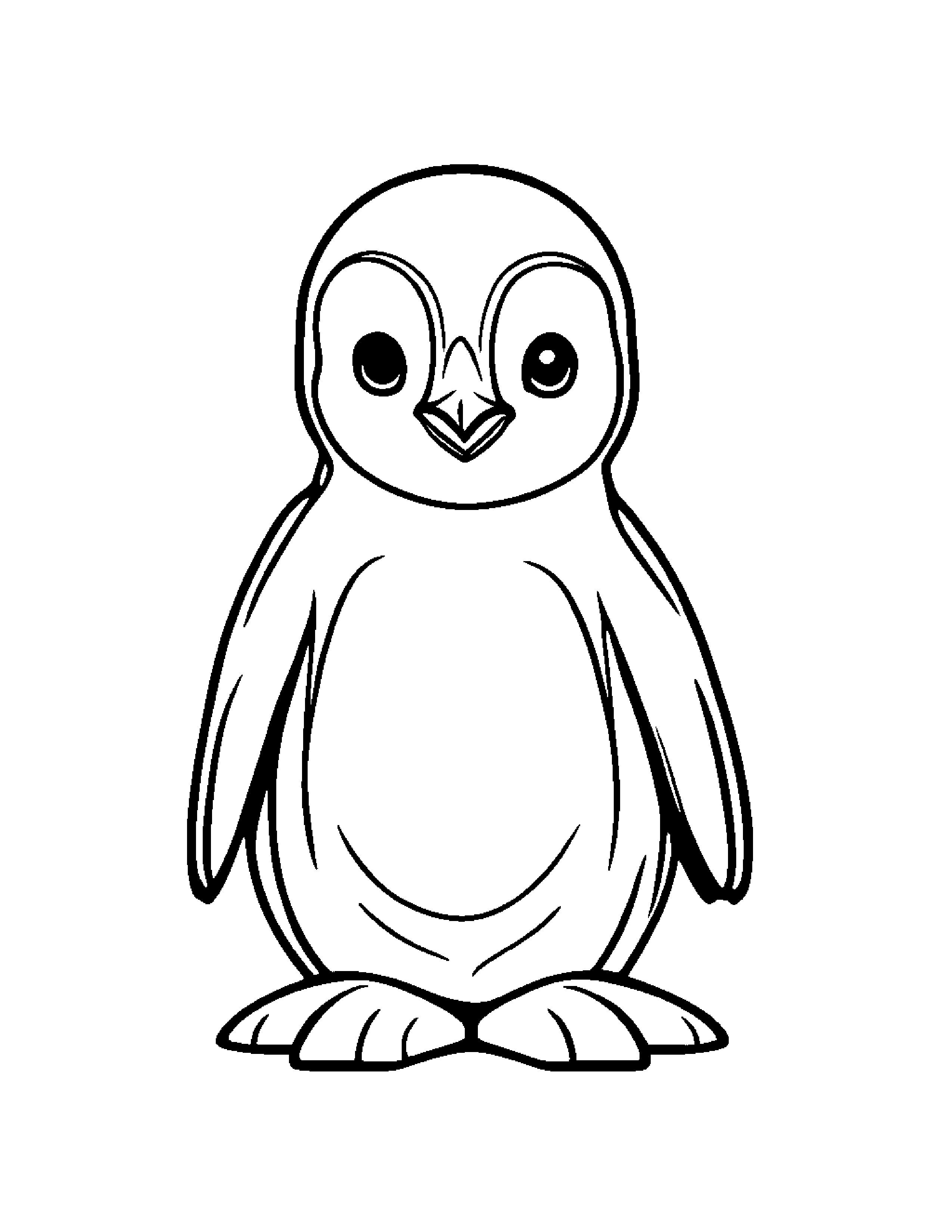 Penguin Chick With A Little Heart #3 Coloring Page (Free Printable PDF)