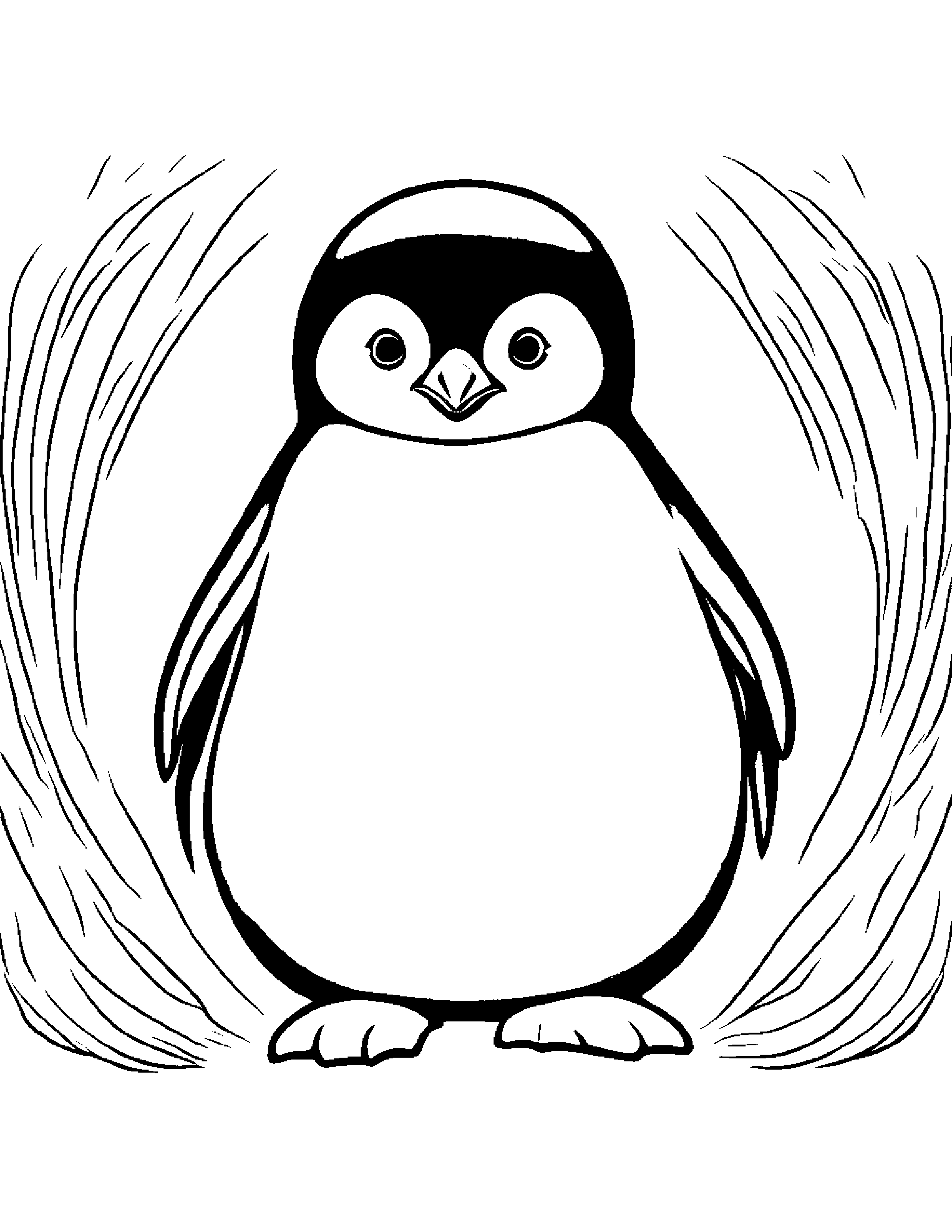 Penguin Chick With A Little Heart #4 Coloring Page (Free Printable PDF)