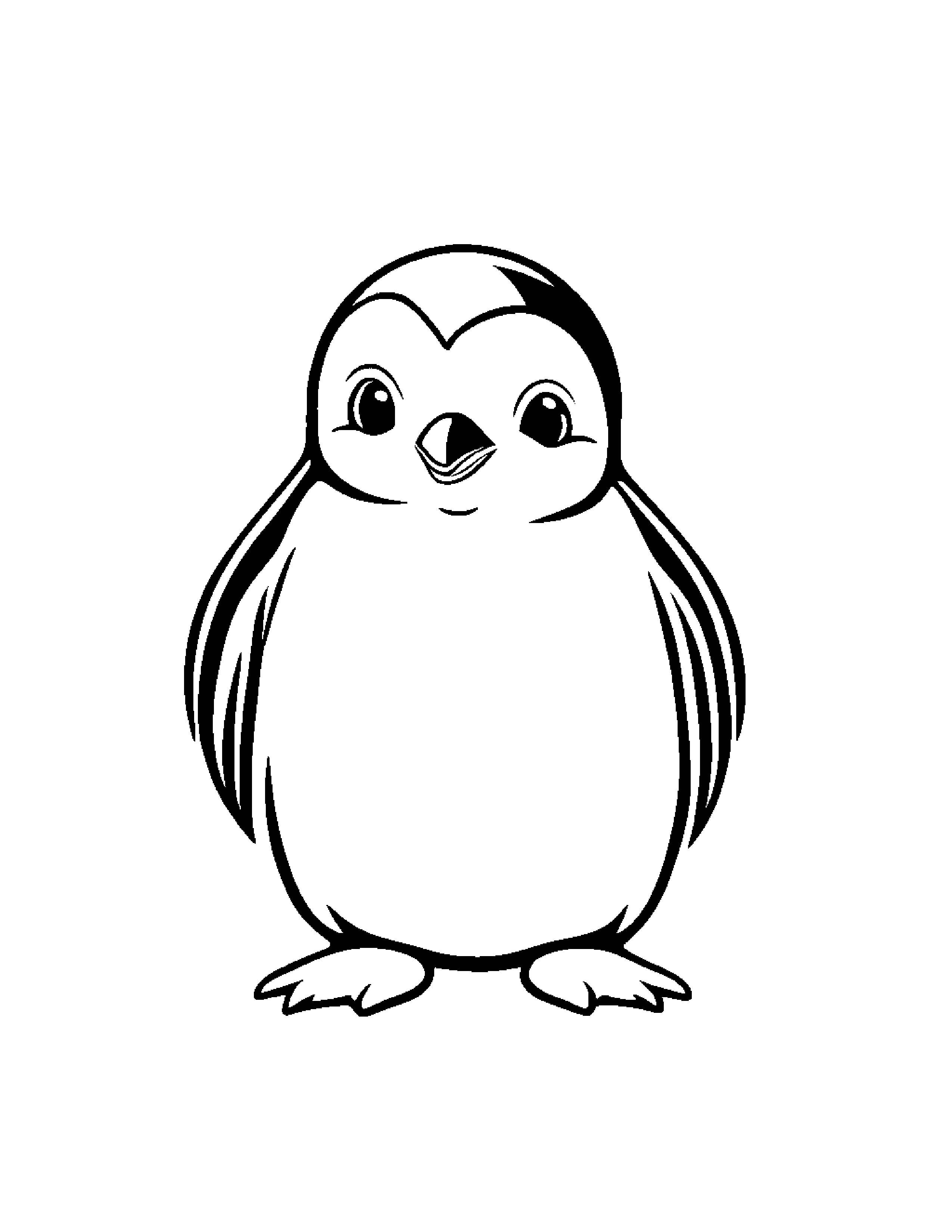Penguin Chick With A Little Heart #5 Coloring Page (Free Printable PDF)