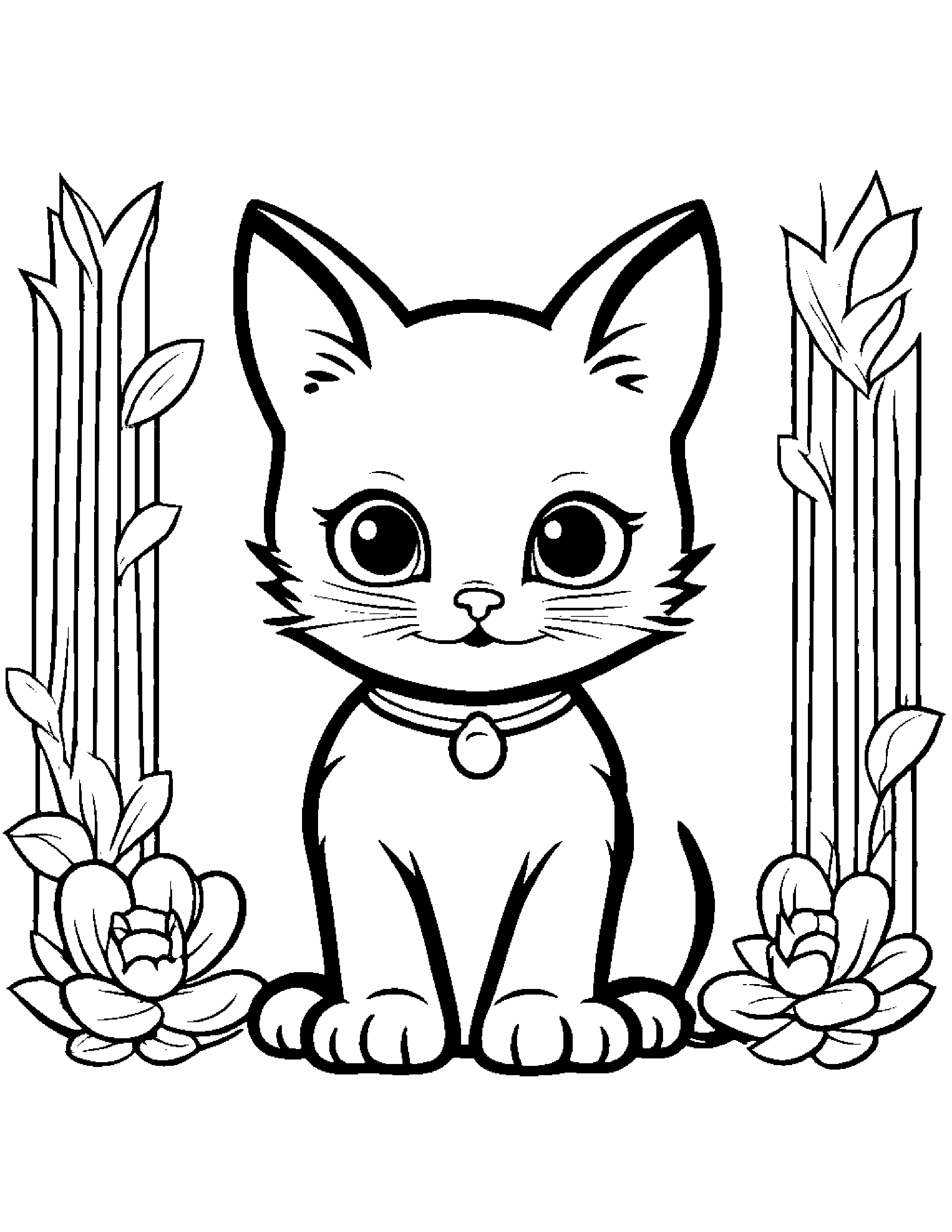 Peppy Kitty #2 Coloring Page (Free Printable PDF)