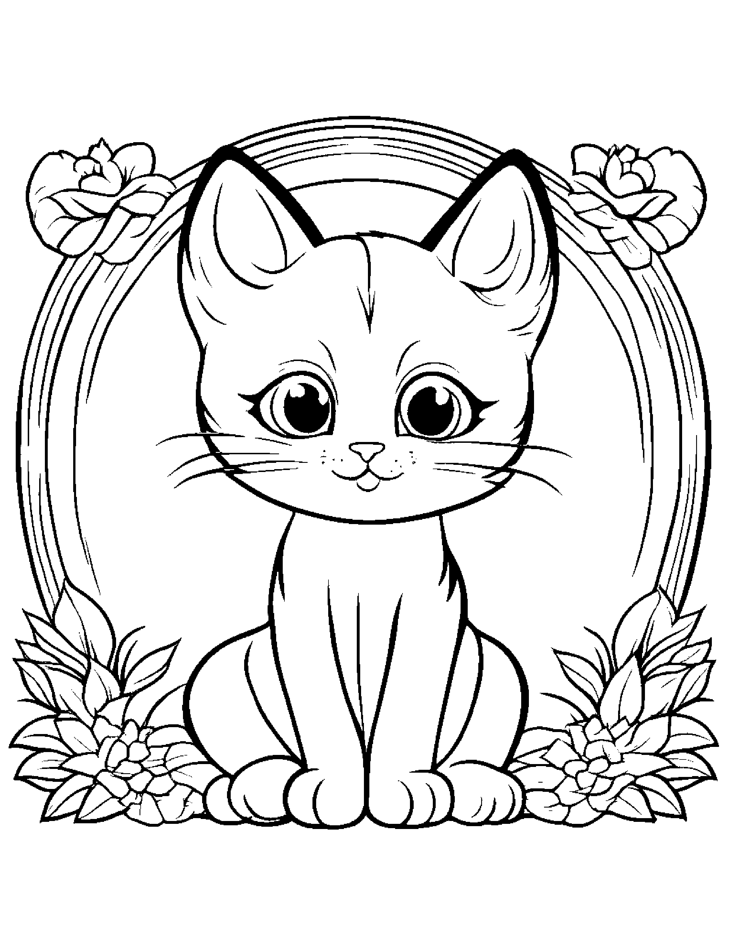 Peppy Kitty #3 Coloring Page (Free Printable PDF)
