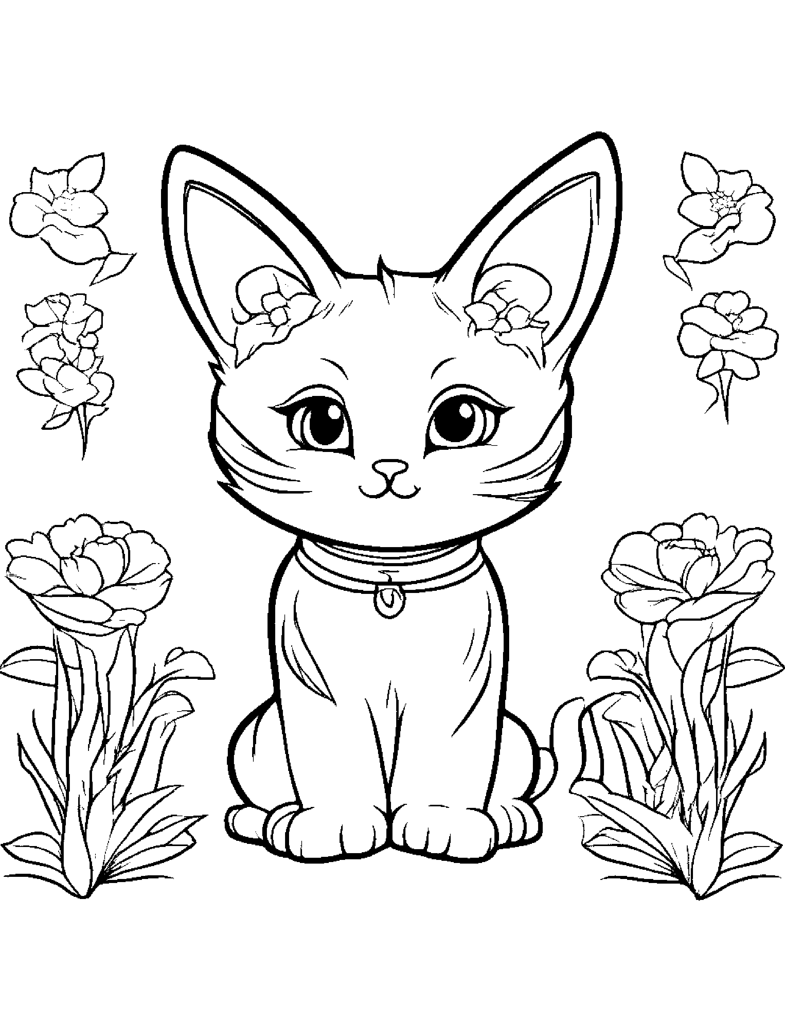 Peppy Kitty Coloring Page (Free Printable PDF)