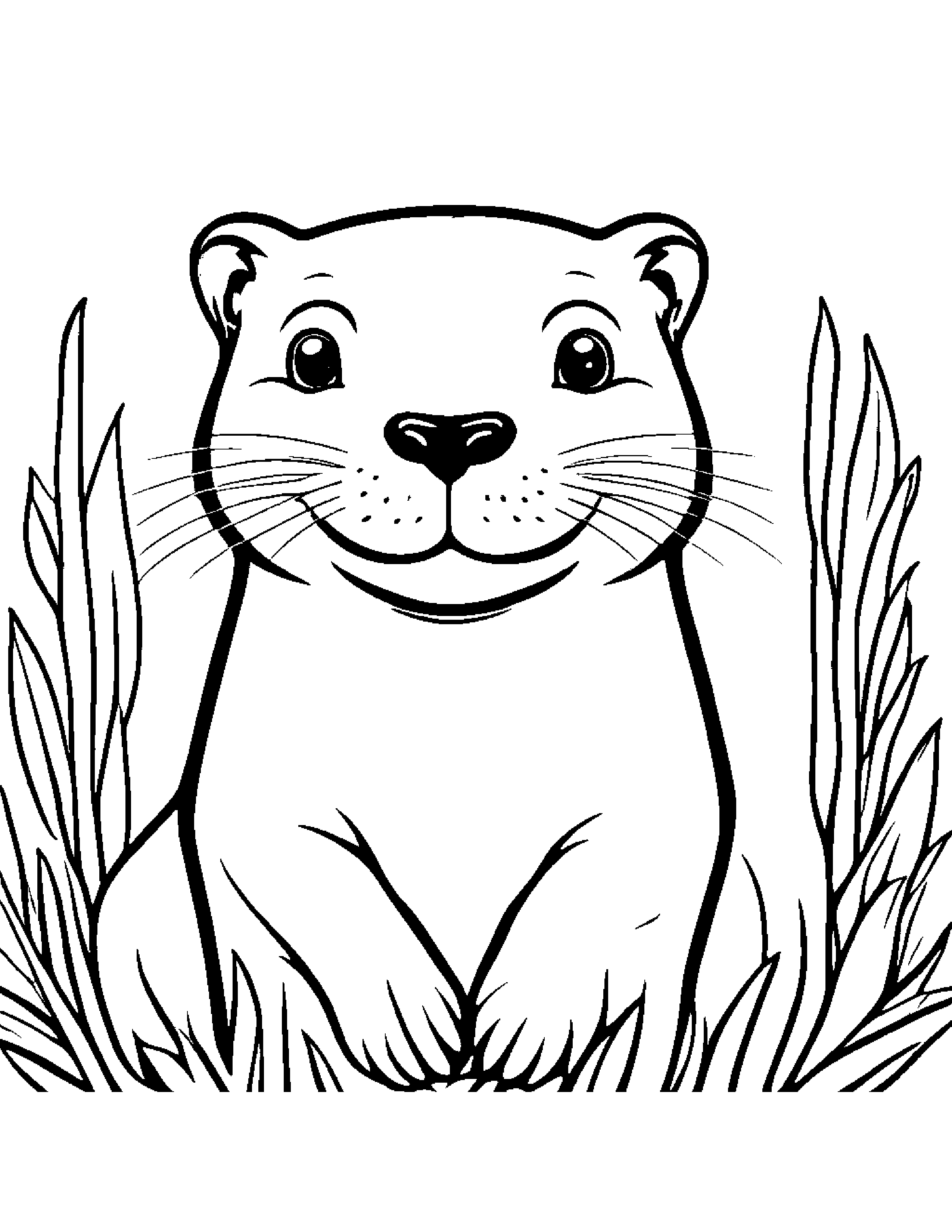 Peppy Otter Smiling #2 Coloring Page (Free Printable PDF)