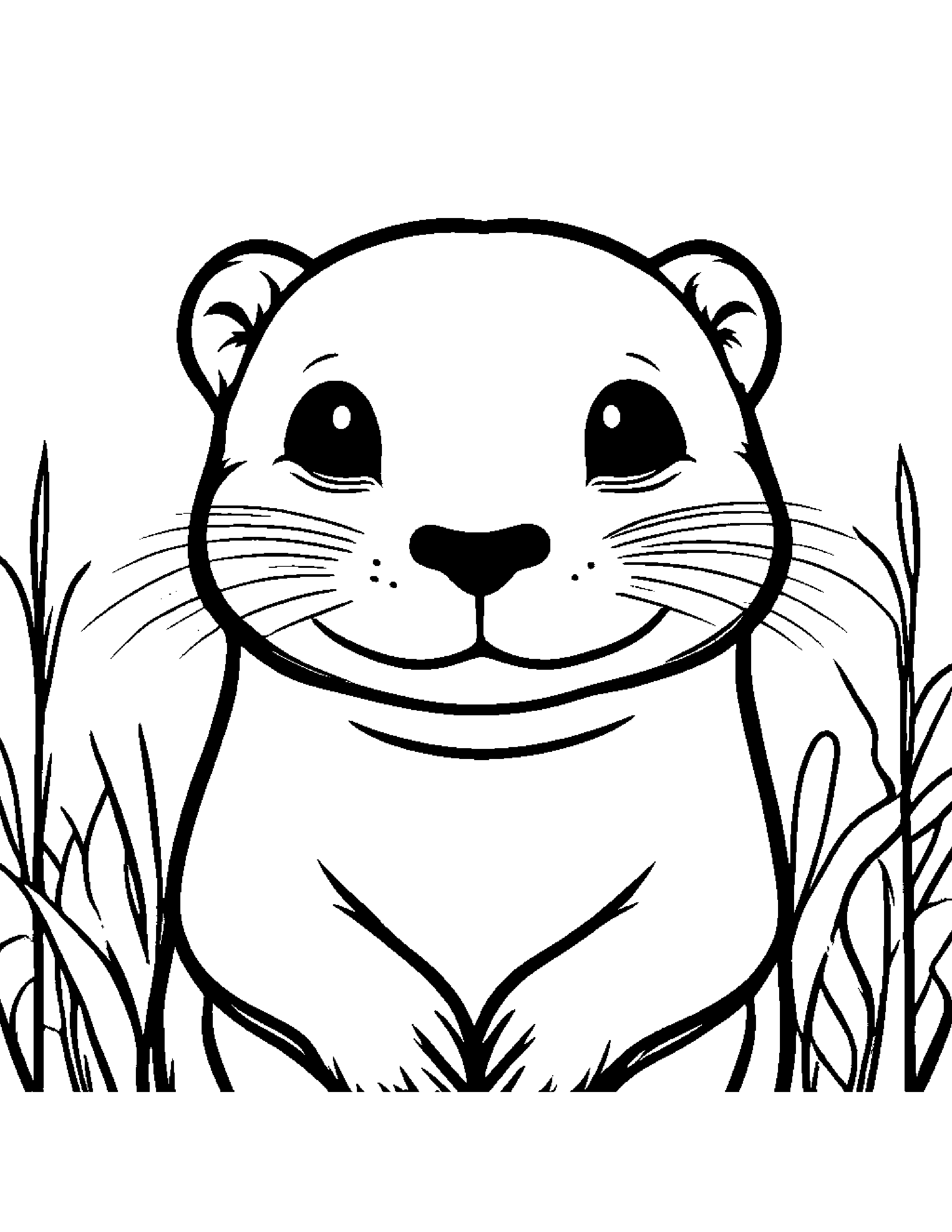 Peppy Otter Smiling #3 Coloring Page (Free Printable PDF)