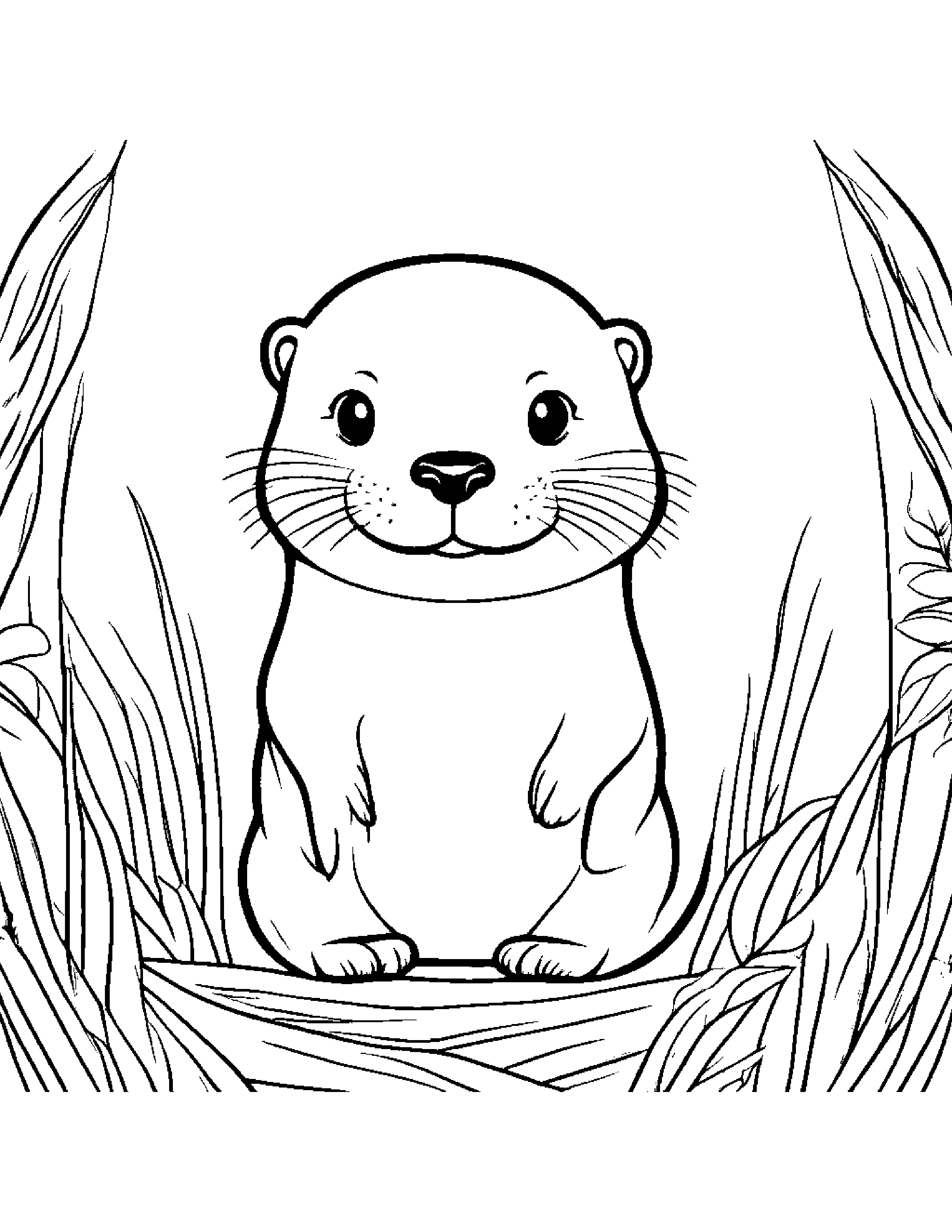 Peppy Otter Smiling Coloring Page (Free Printable PDF)