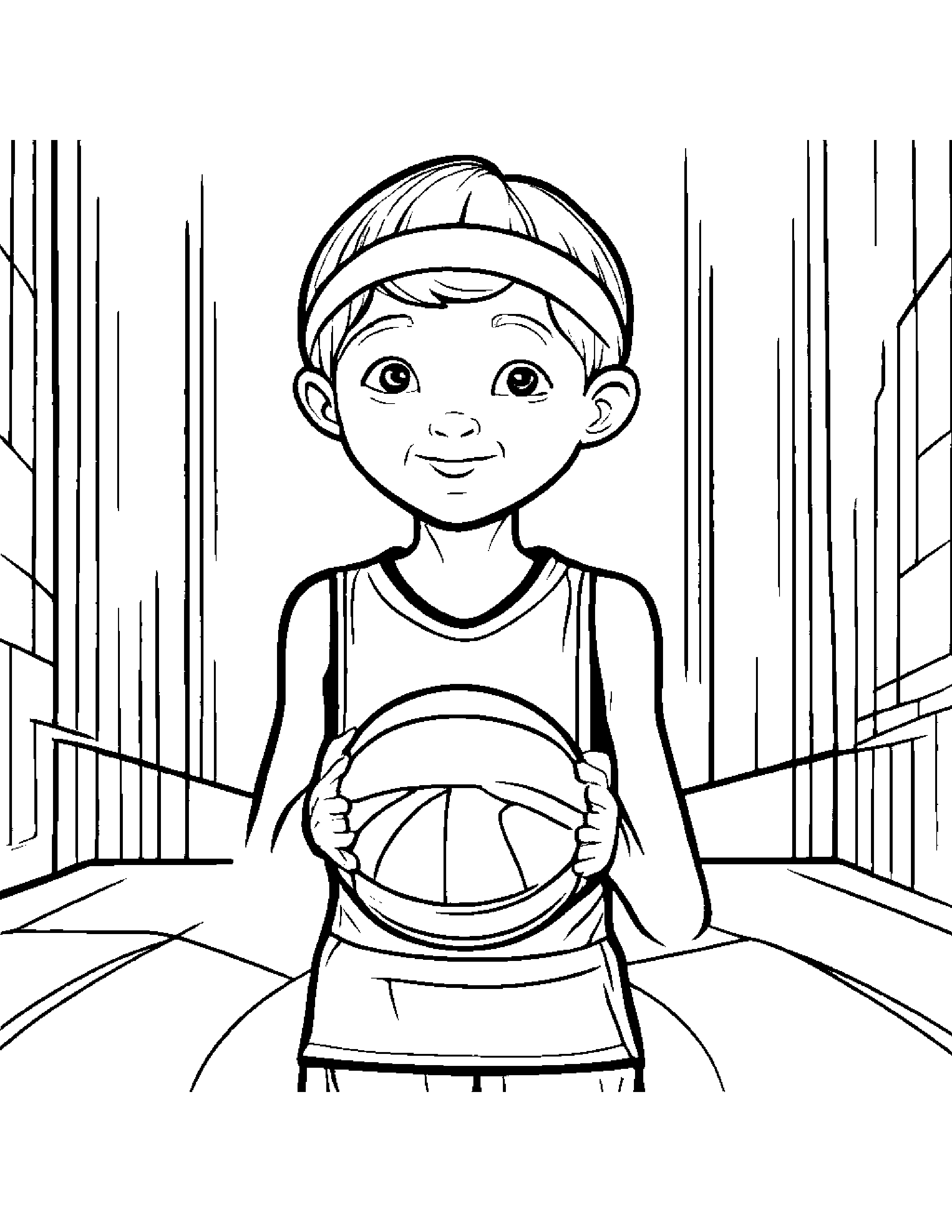 Quiet Basketball #2 Coloring Page (Free Printable PDF)