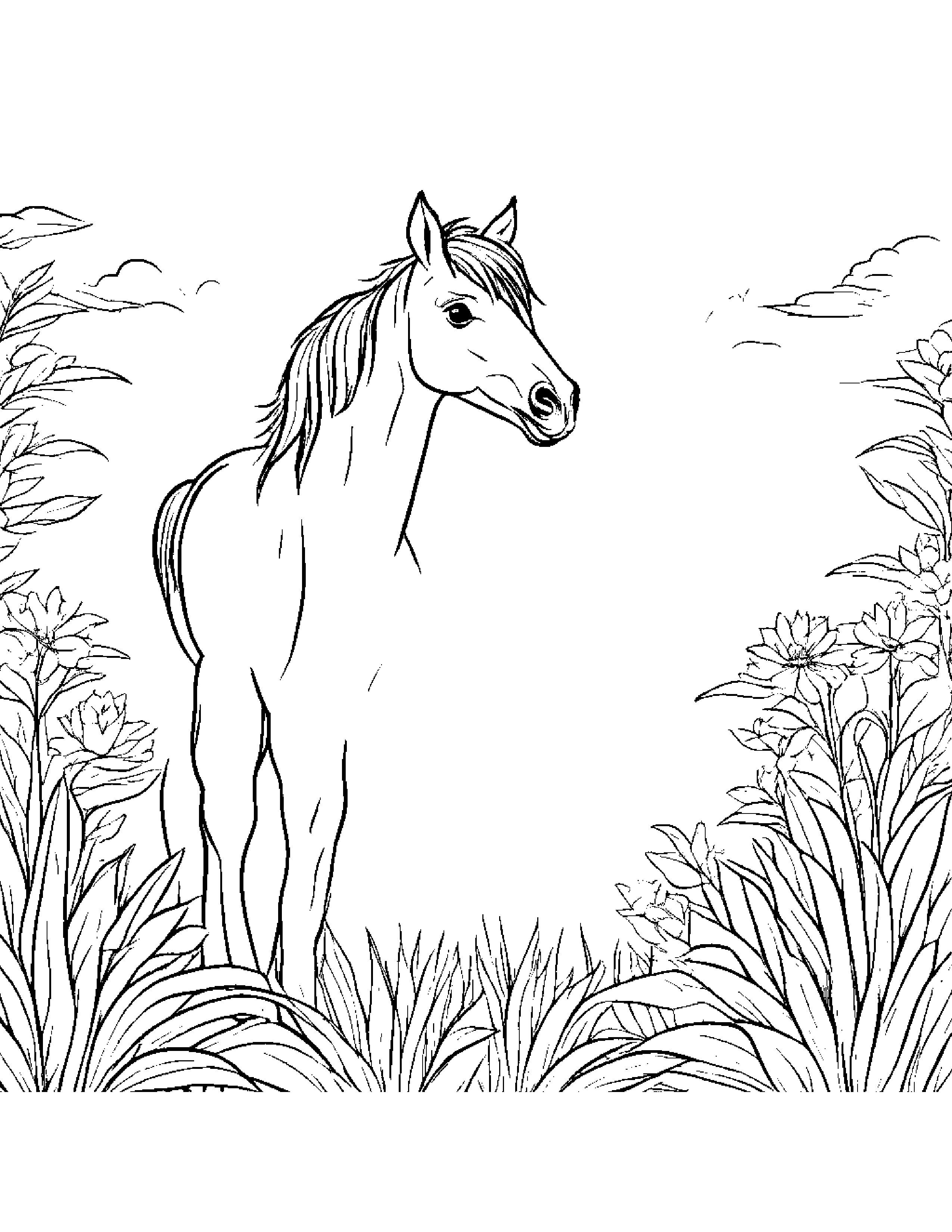Sunny Foal Coloring Page (Free Printable PDF)