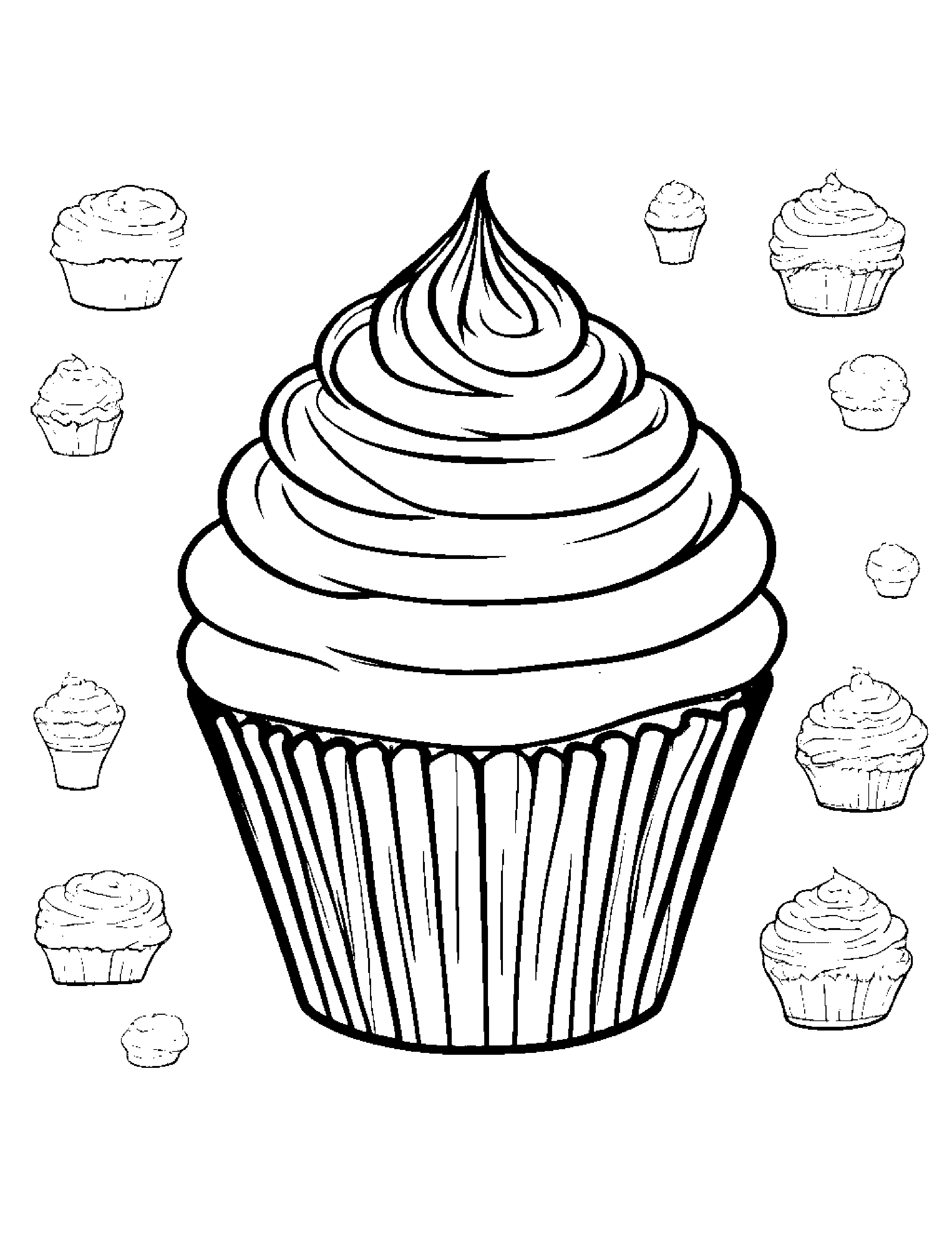 Cupcake Coloring Page (Free Printable PDF)