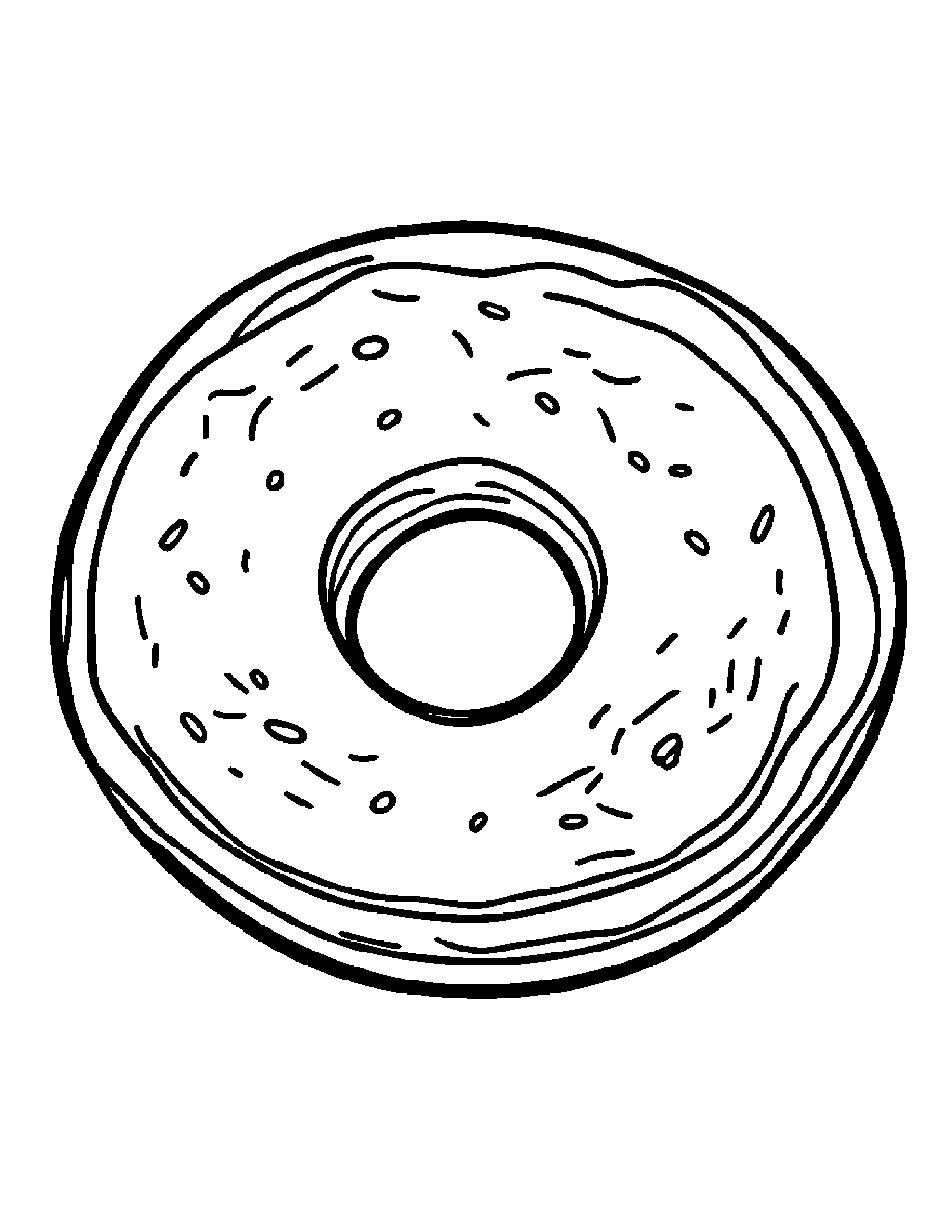 Donut #2 Coloring Page (Free Printable PDF)