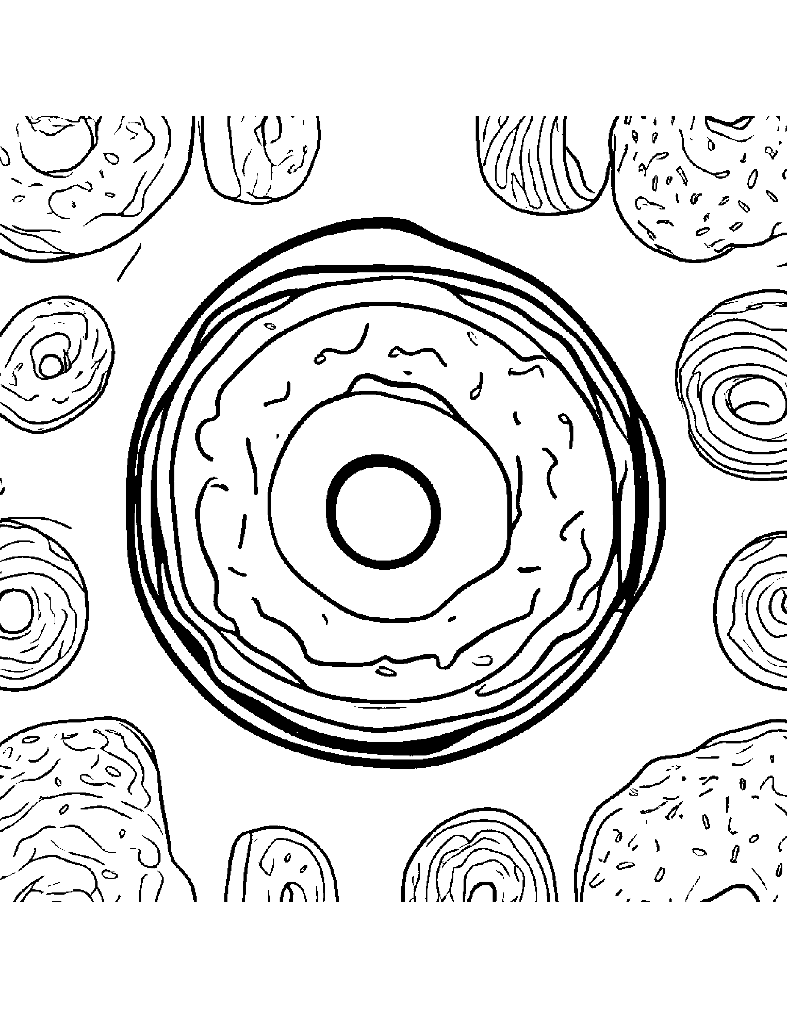 Donut Coloring Page (Free Printable PDF)