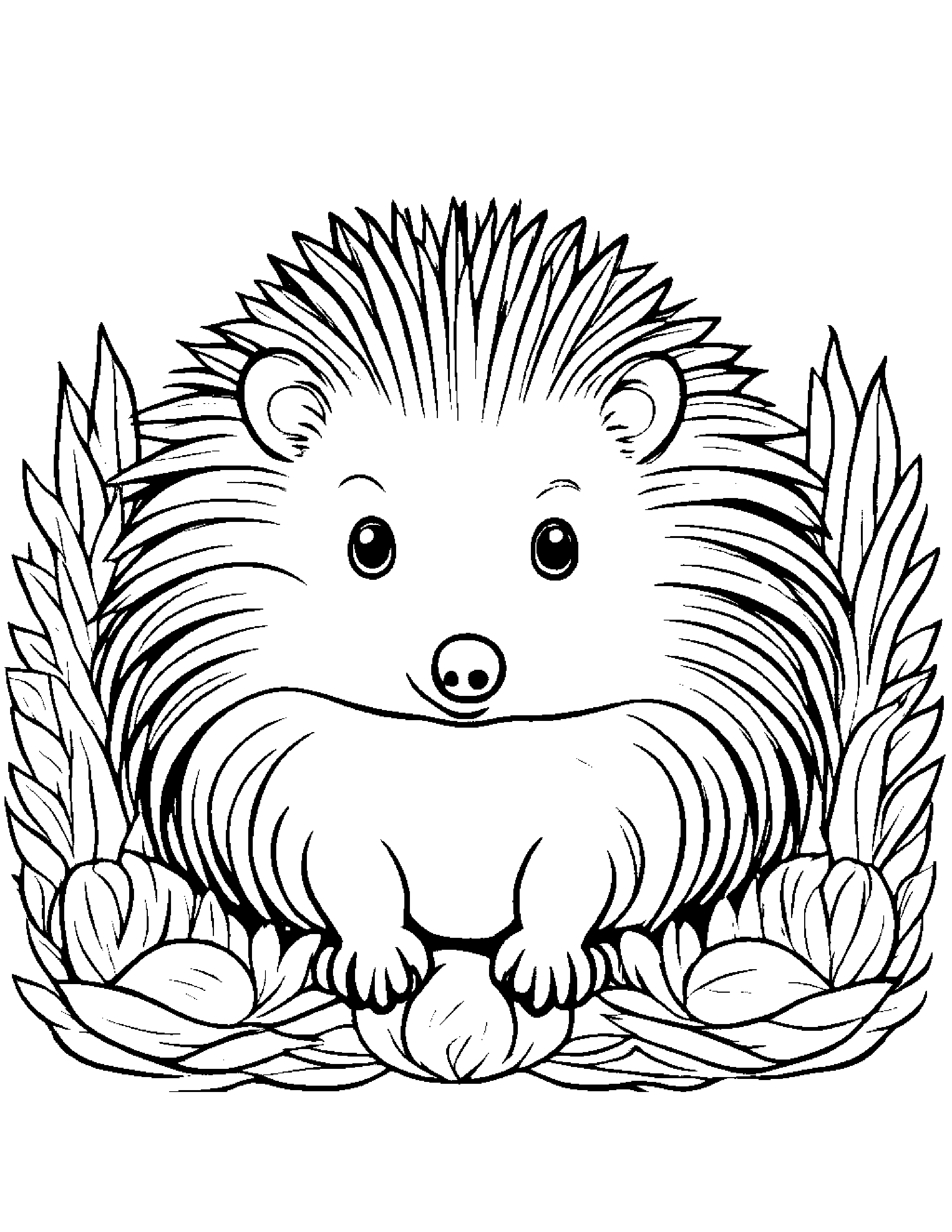 Gentle Hedgehog #2 Coloring Page (Free Printable PDF)