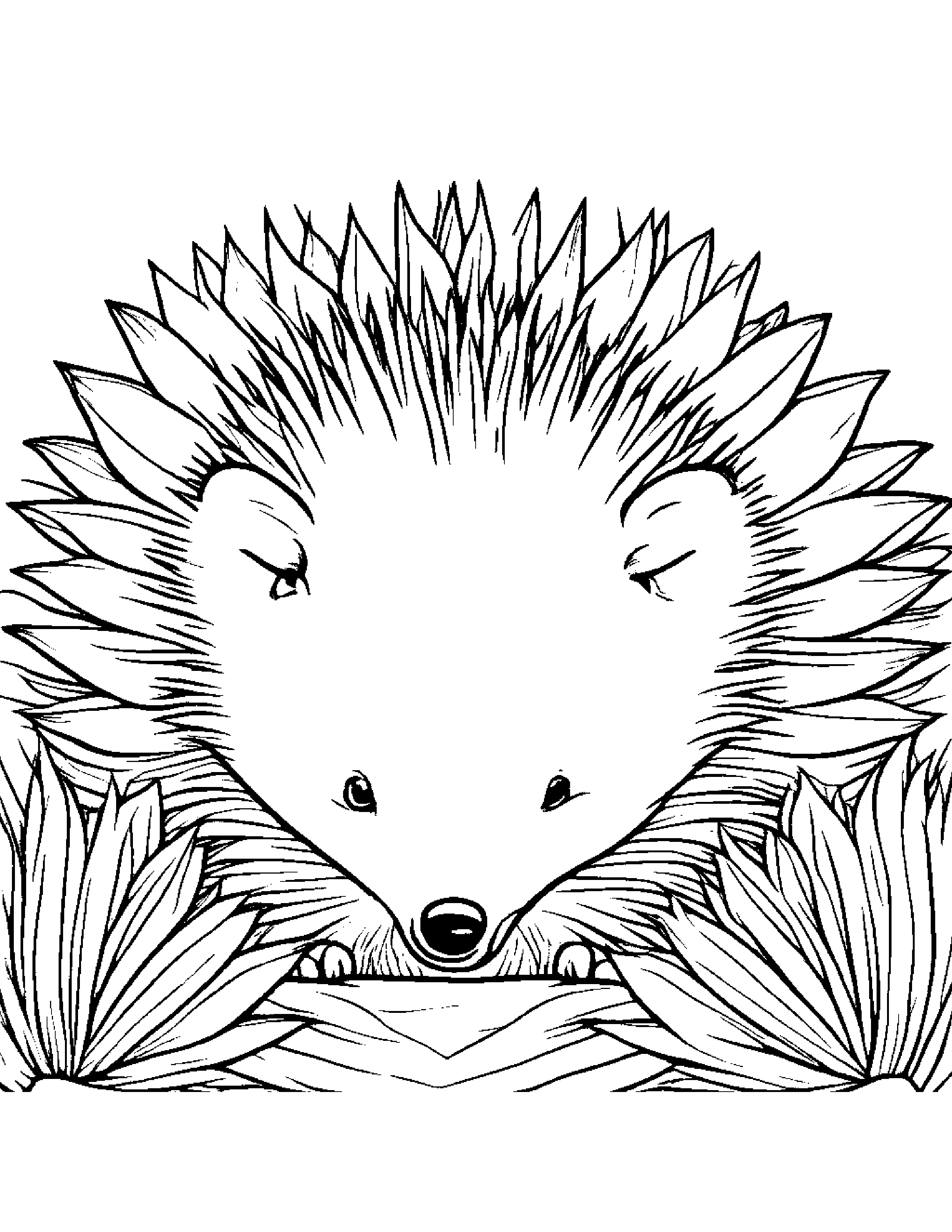 Gentle Hedgehog Coloring Page (Free Printable PDF)