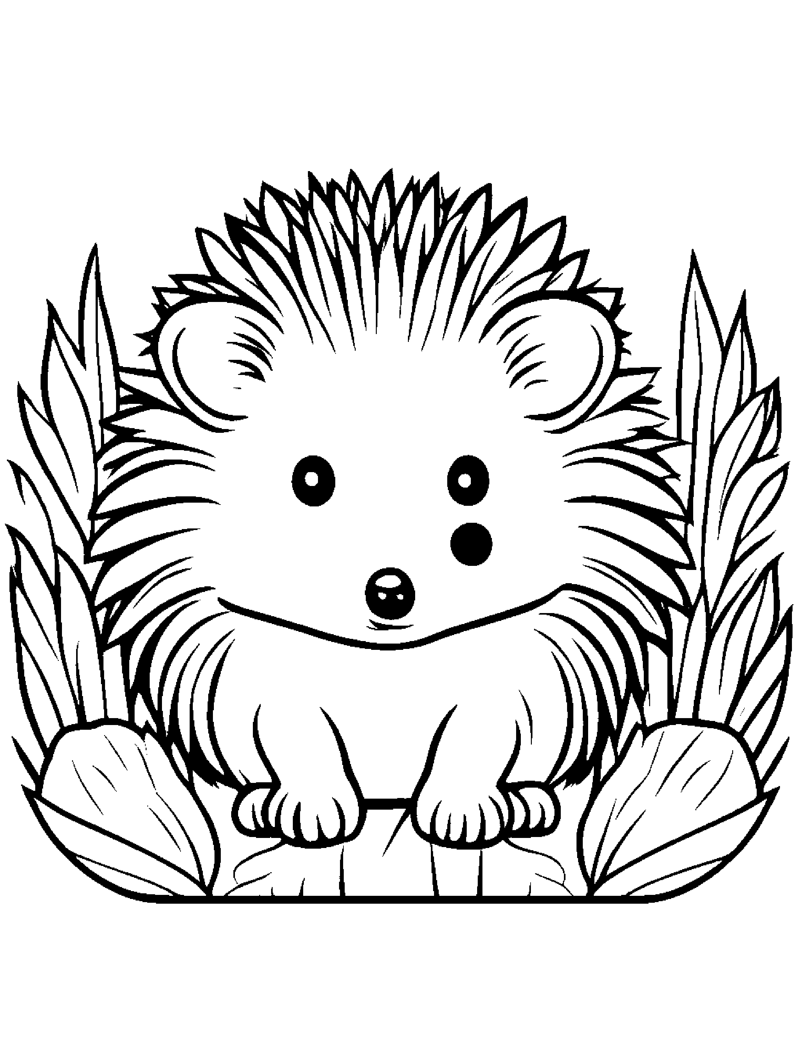 Baby Hedgehog #2 Coloring Page (Free Printable PDF)