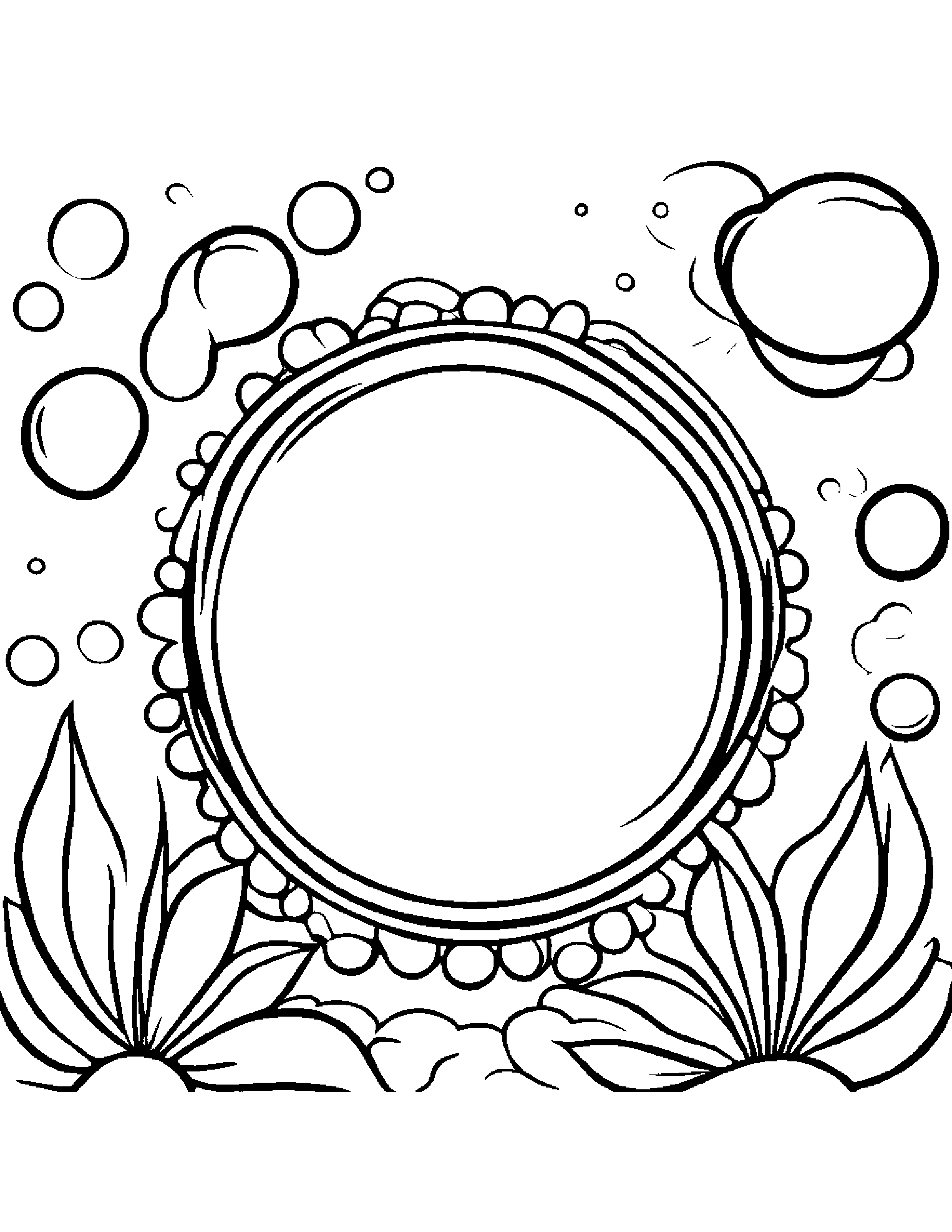 Happy Sun Blowing Bubbles Coloring Page (Free Printable PDF)
