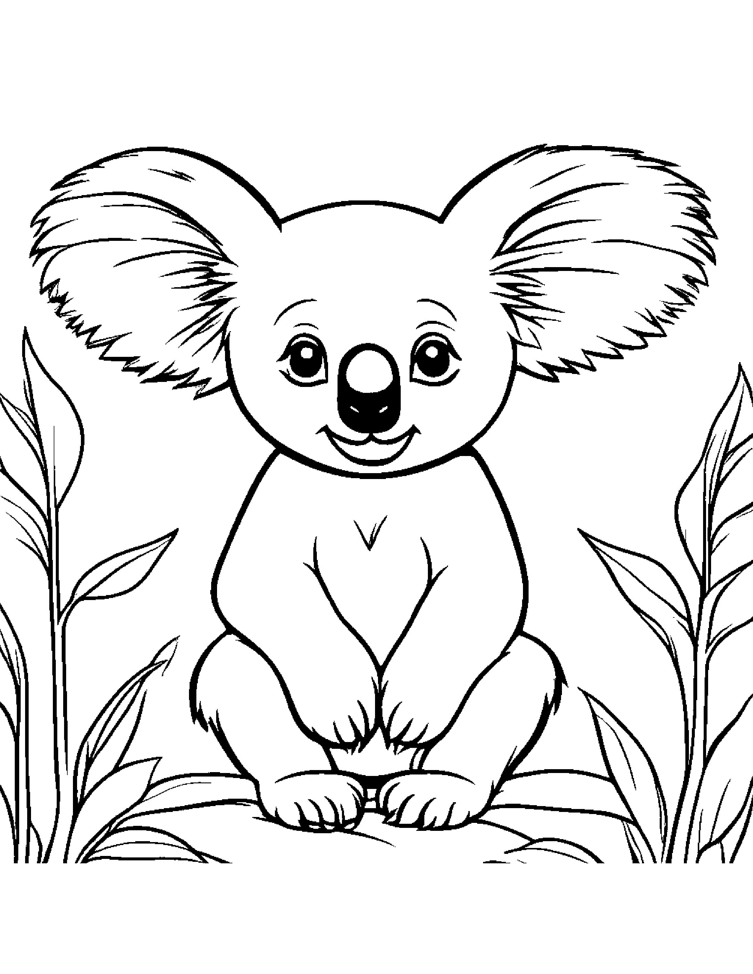 Tiny Koala Coloring Page (Free Printable PDF)