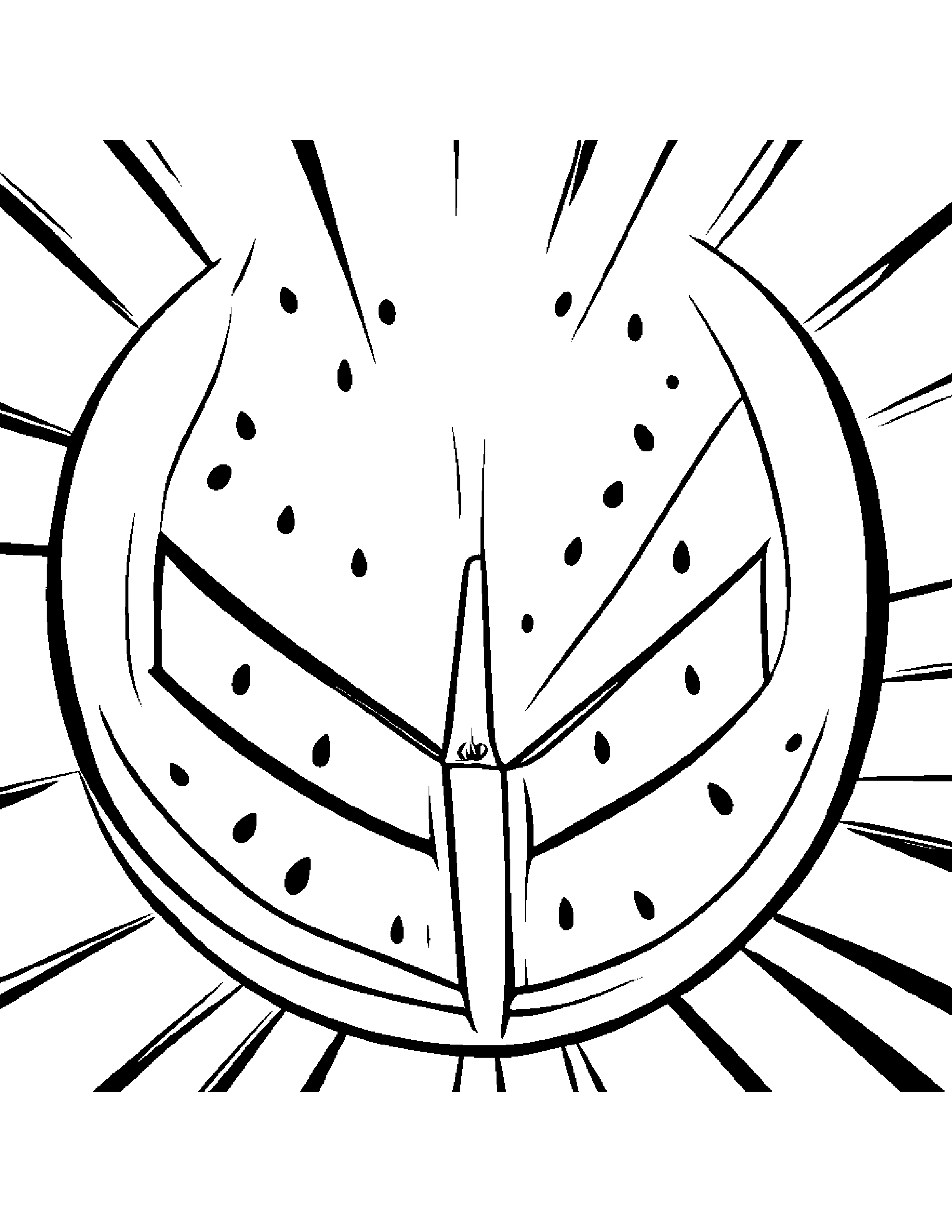 Watermelon Slice Reading A Book #3 Coloring Page (Free Printable PDF)