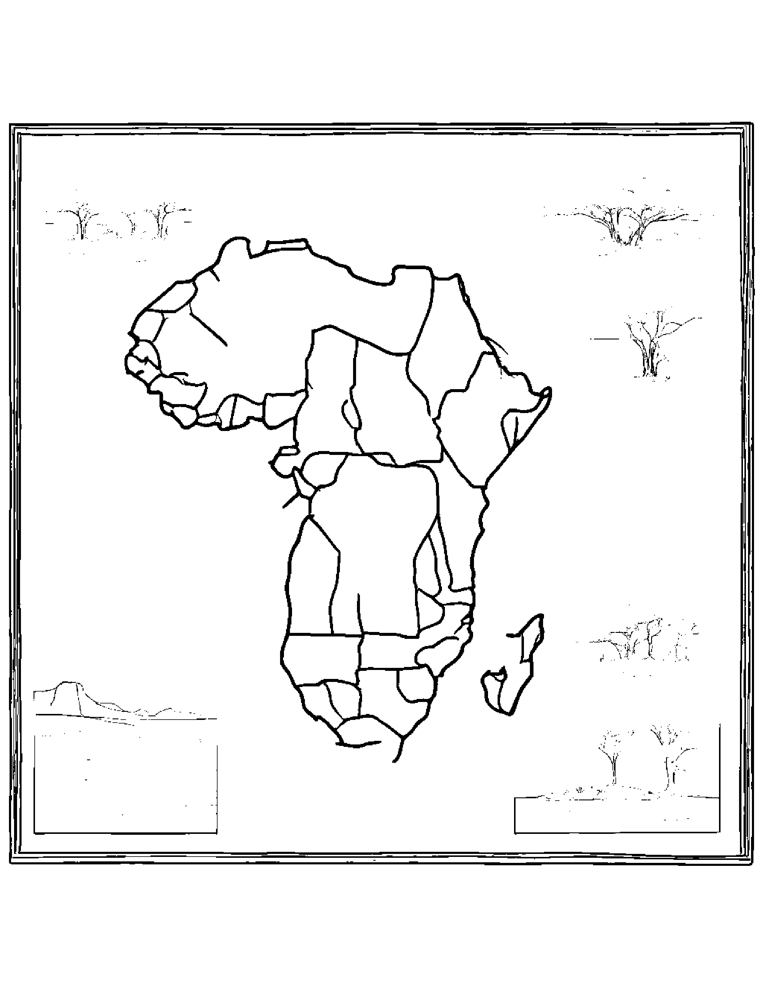 Map Of Botswana Coloring Page (Free Printable PDF)