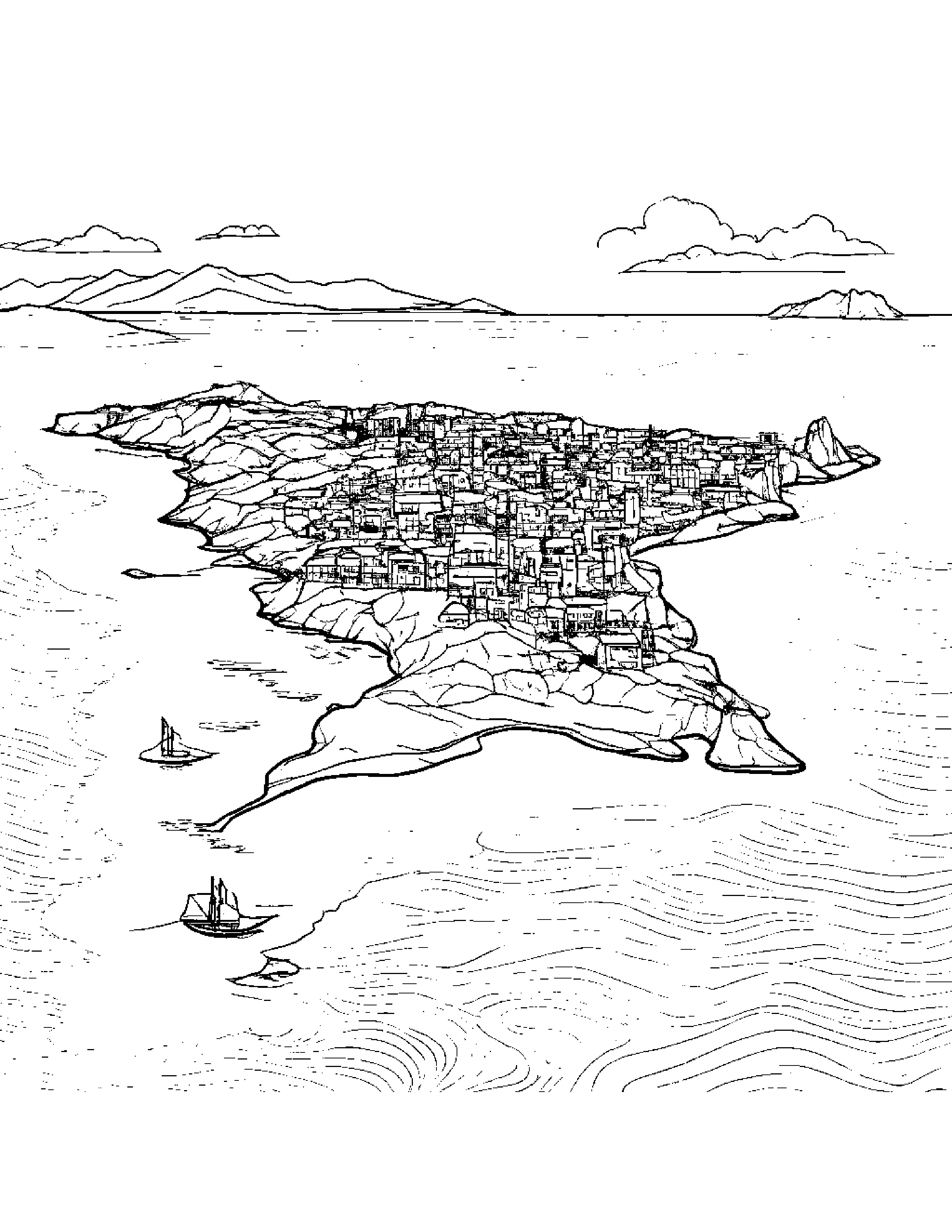 Map Of Cyprus Coloring Page (Free Printable PDF)