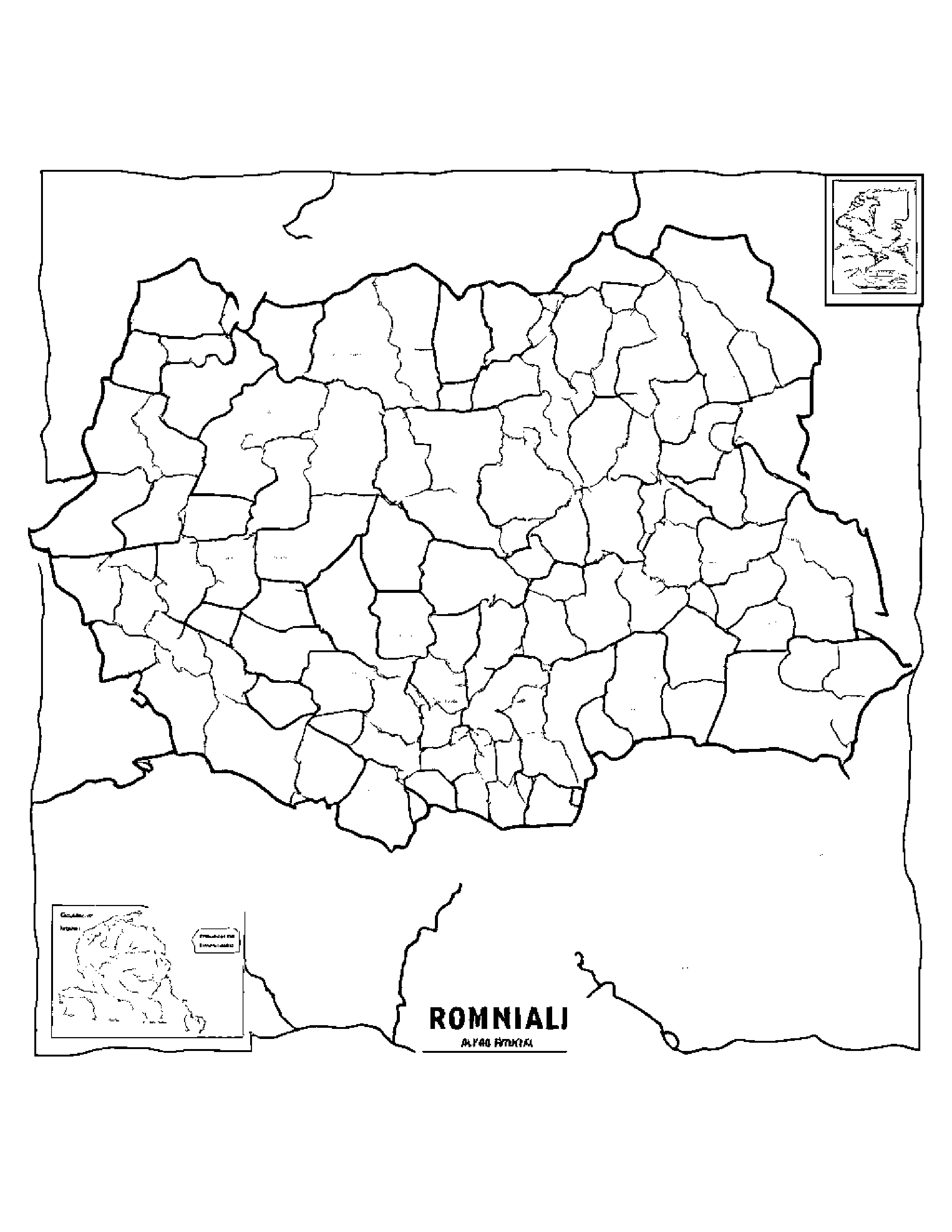 Map Of Romania Coloring Page (Free Printable PDF)