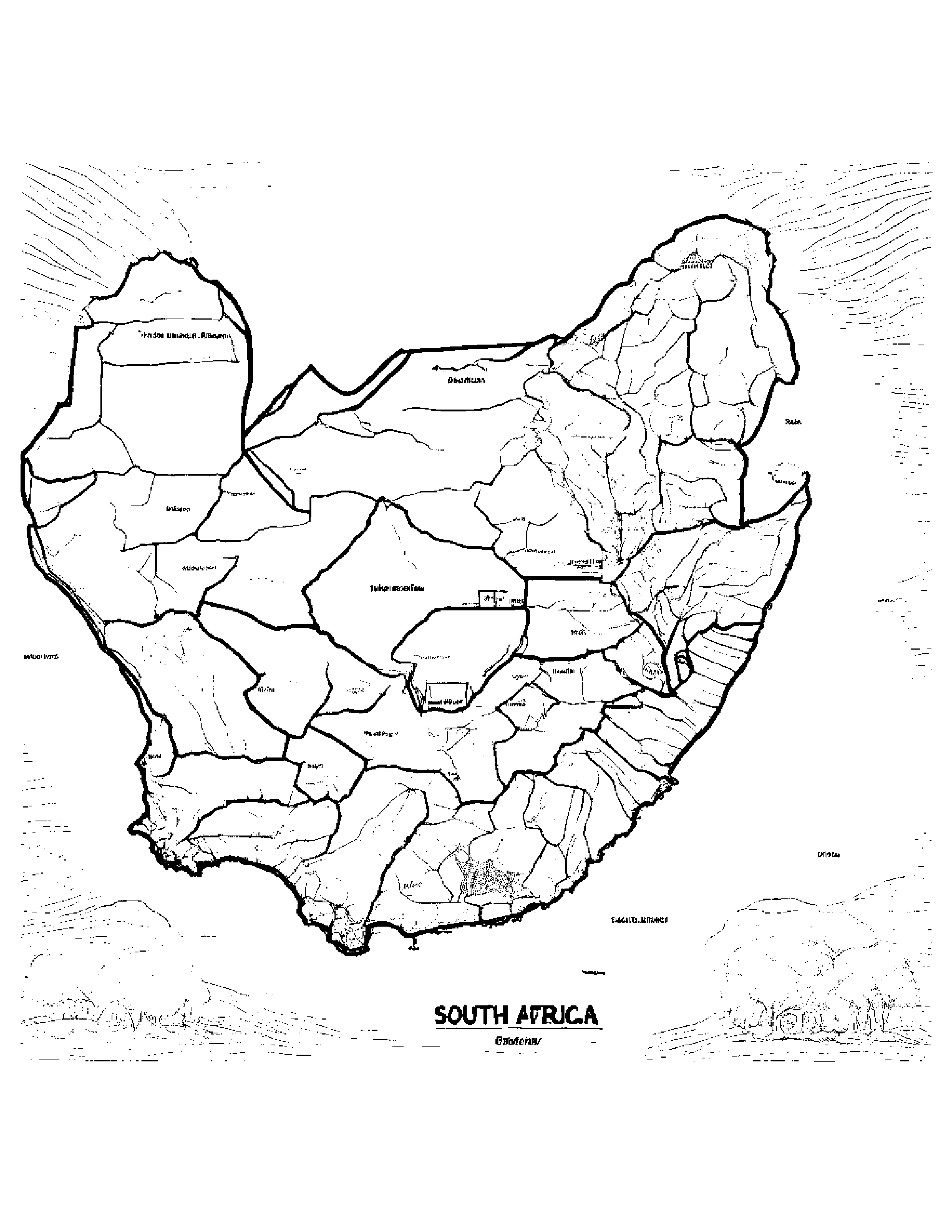Map Of South Africa Coloring Page (Free Printable PDF)