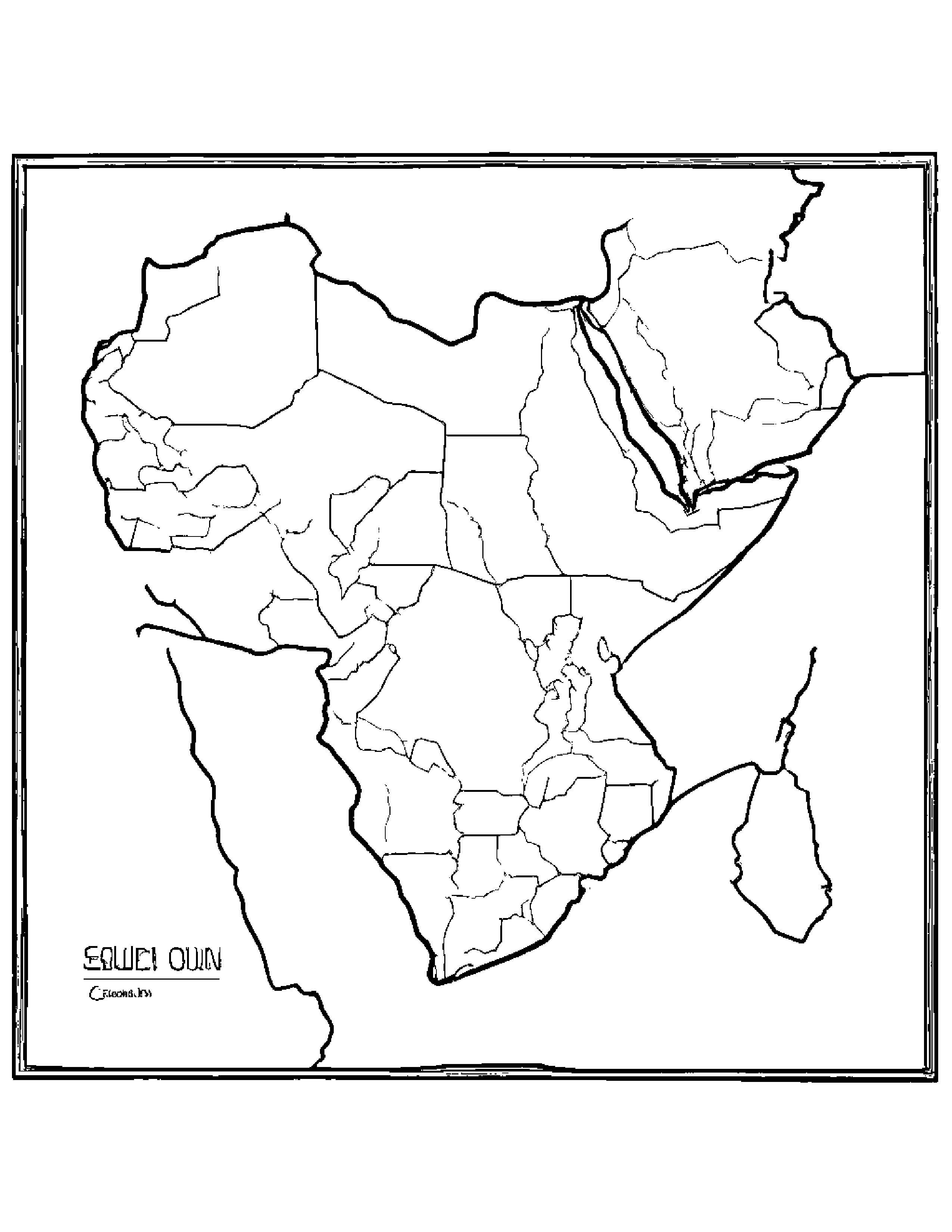 Map Of Sudan Coloring Page (Free Printable PDF)
