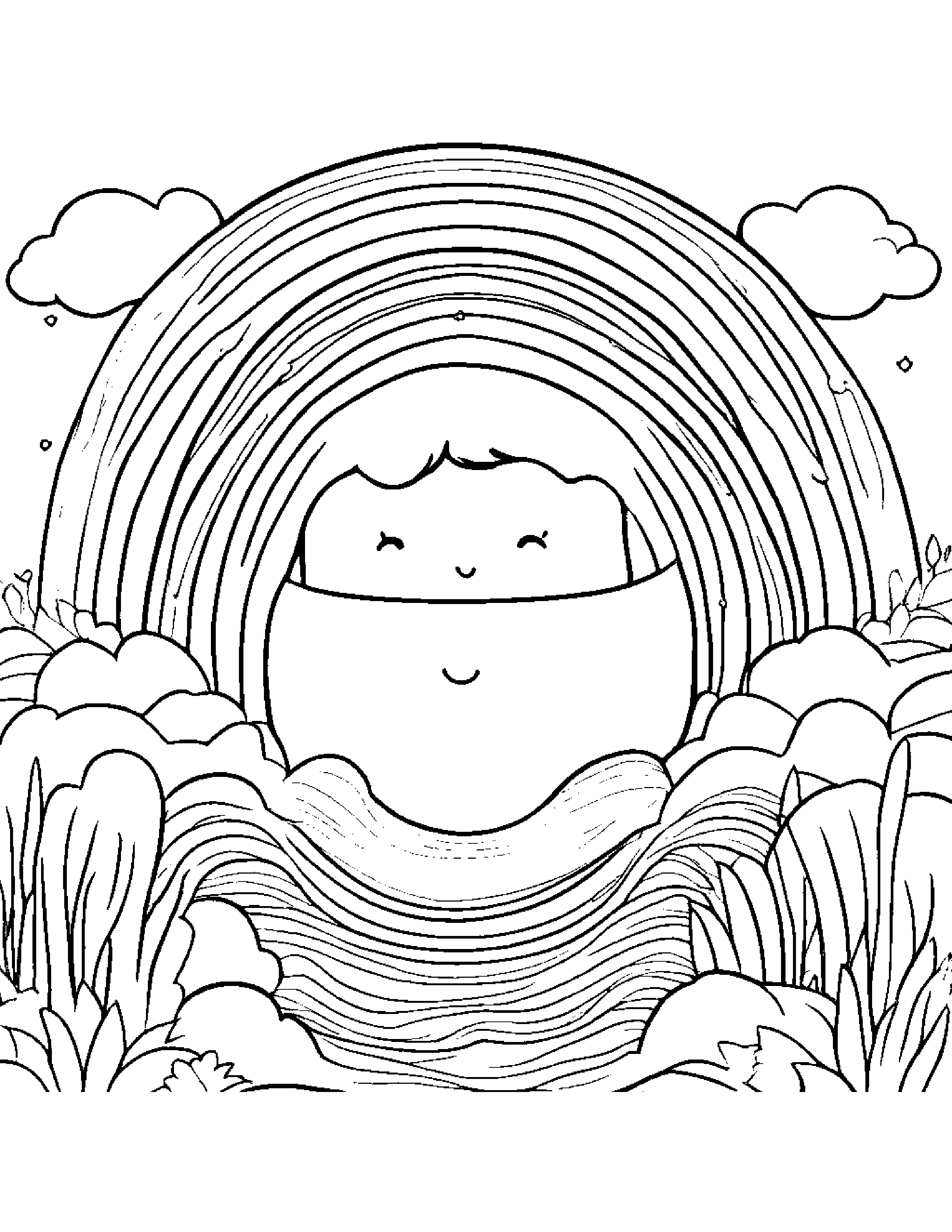 Sleepy Rainbow Coloring Page (Free Printable PDF)