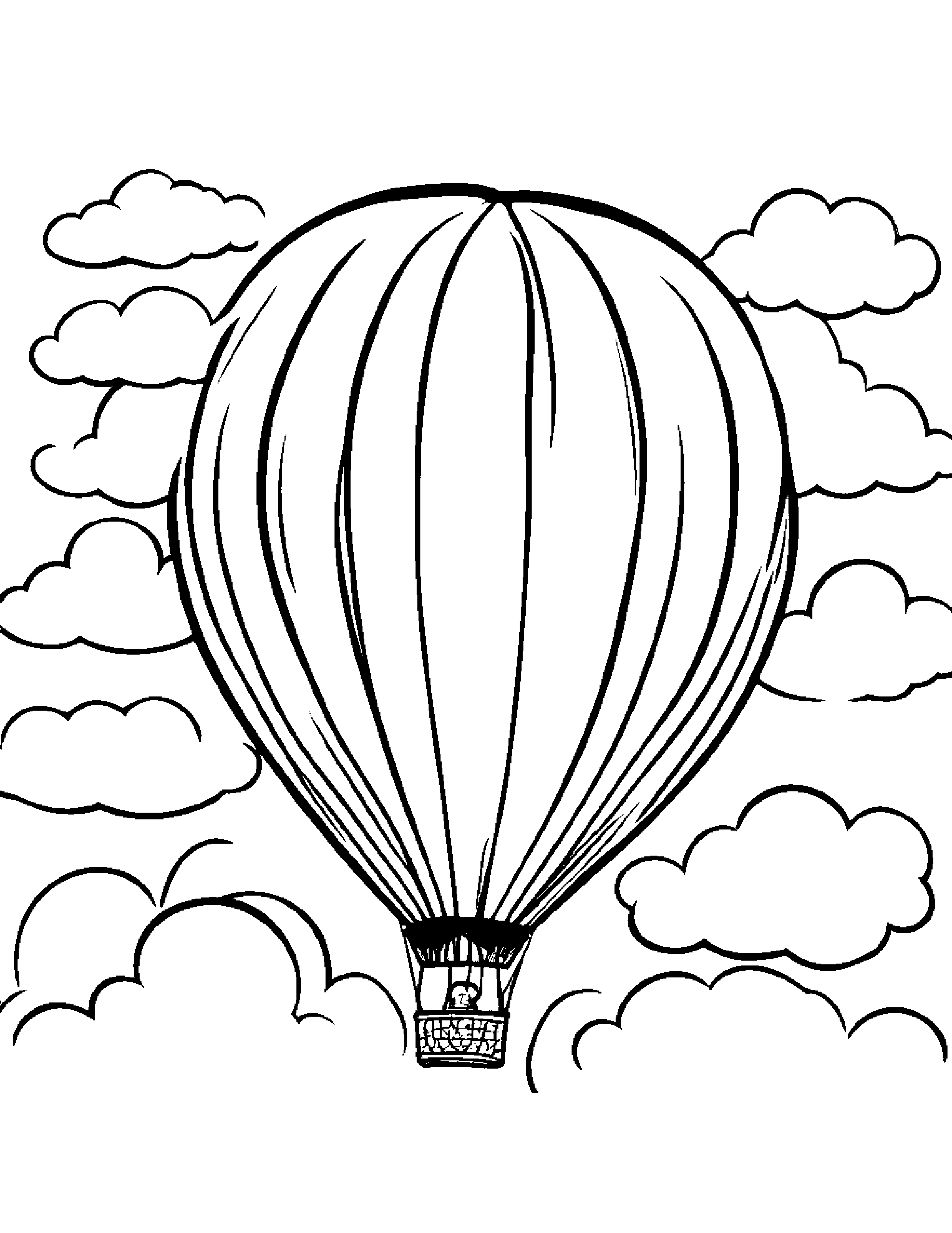 Cloud With Balloon Coloring Page (Free Printable PDF)