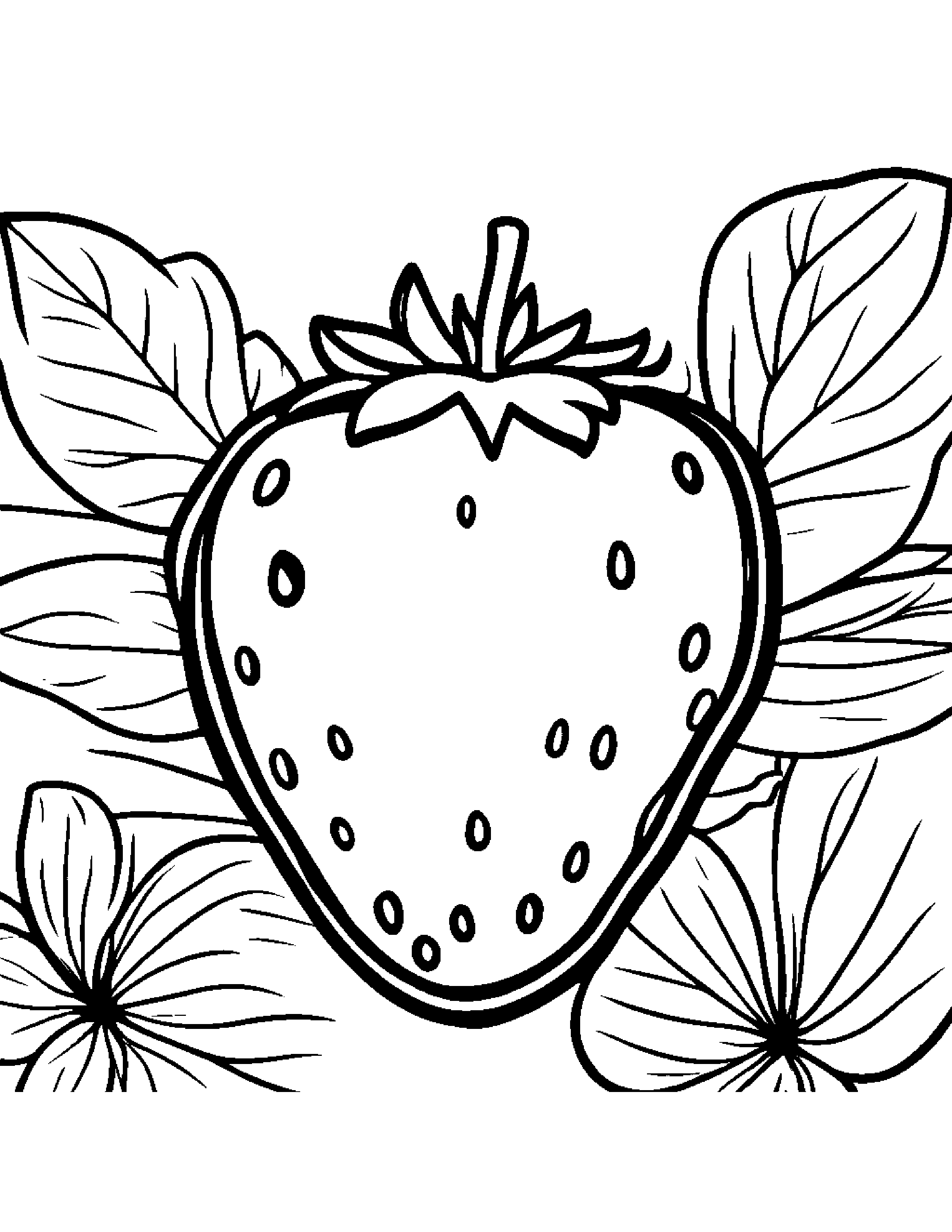 Little Strawberry Coloring Page (Free Printable PDF)