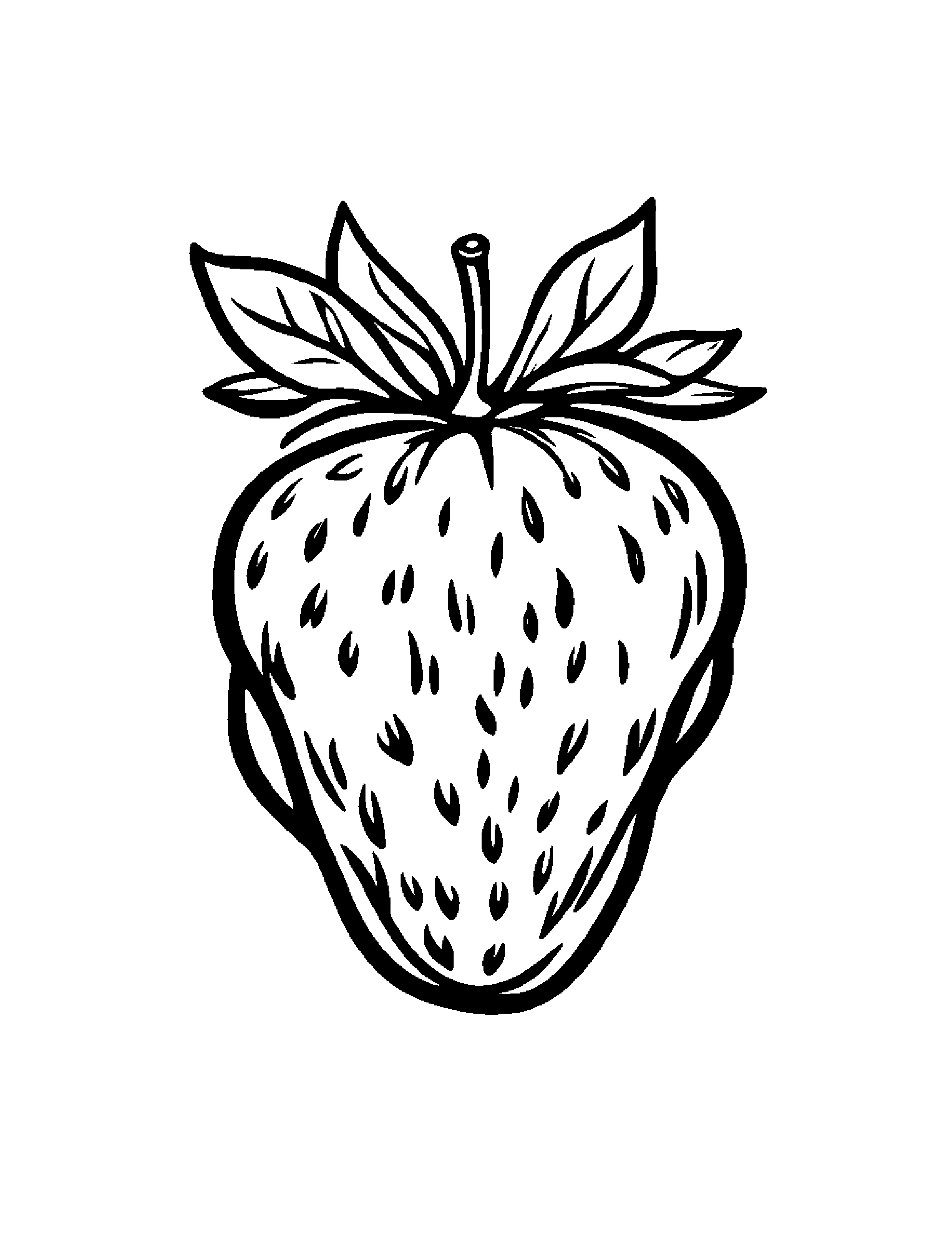 Strawberry Coloring Page (Free Printable PDF)