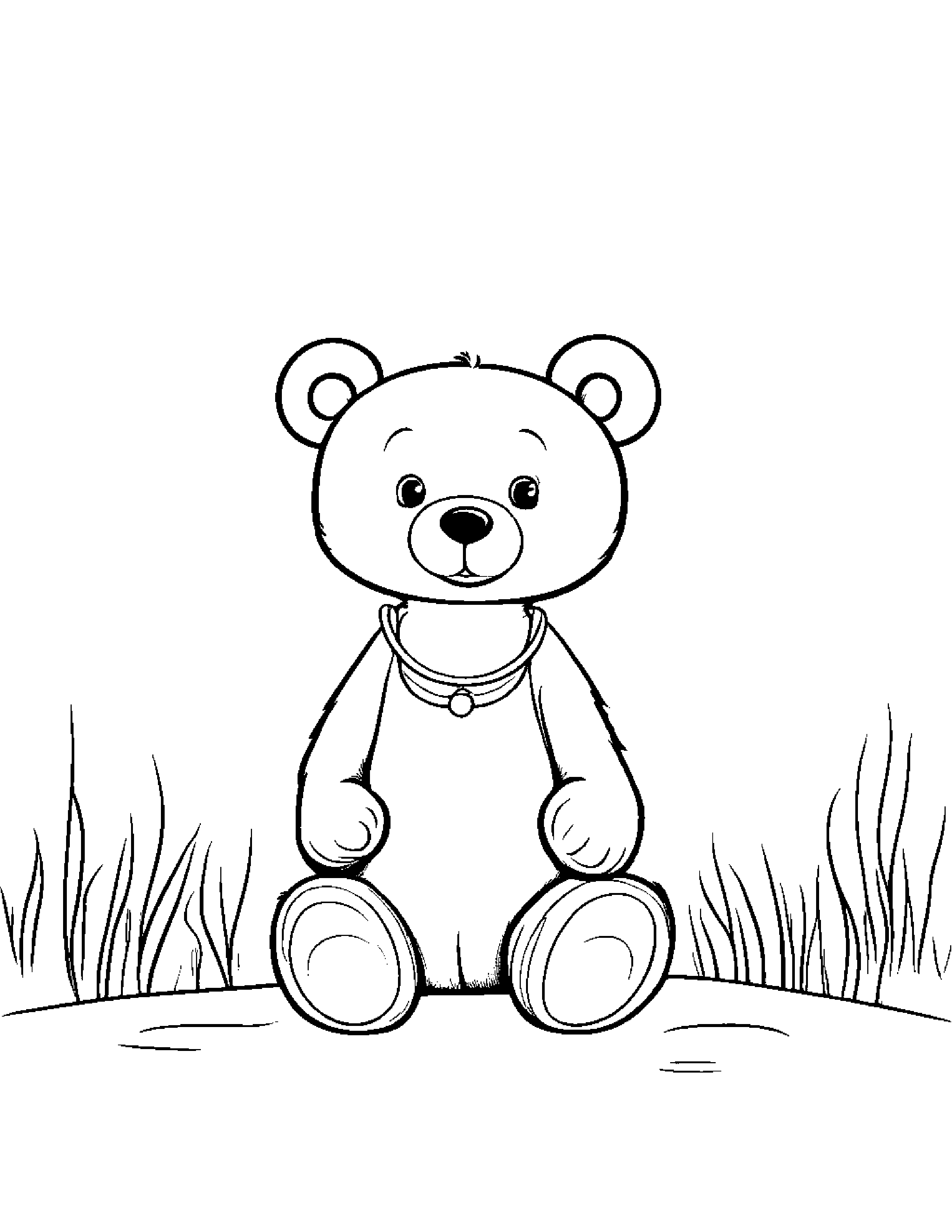 Bear Cub With Balloon Coloring Page (Free Printable PDF)