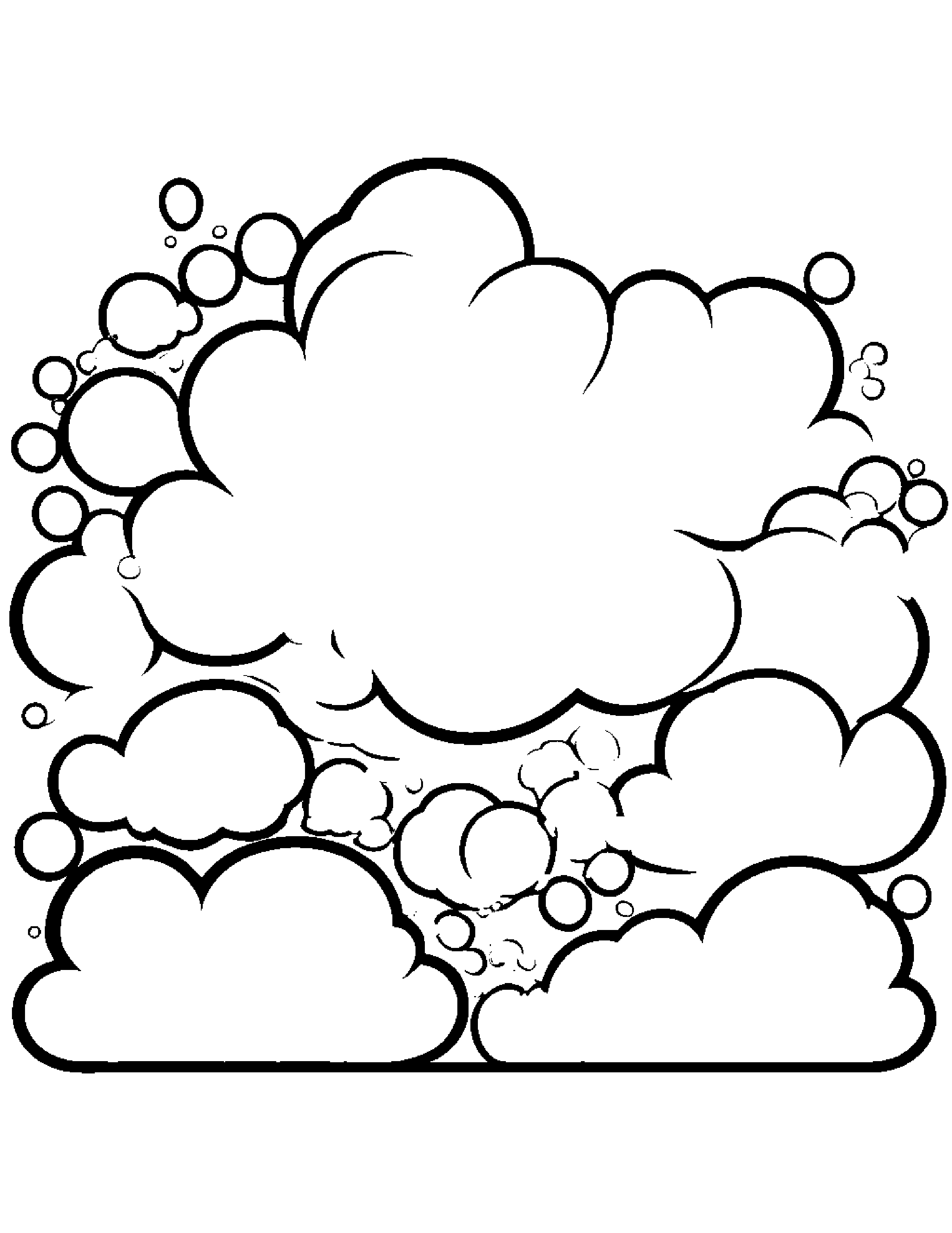 Cloud Blowing Bubbles #2 Coloring Page (Free Printable PDF)