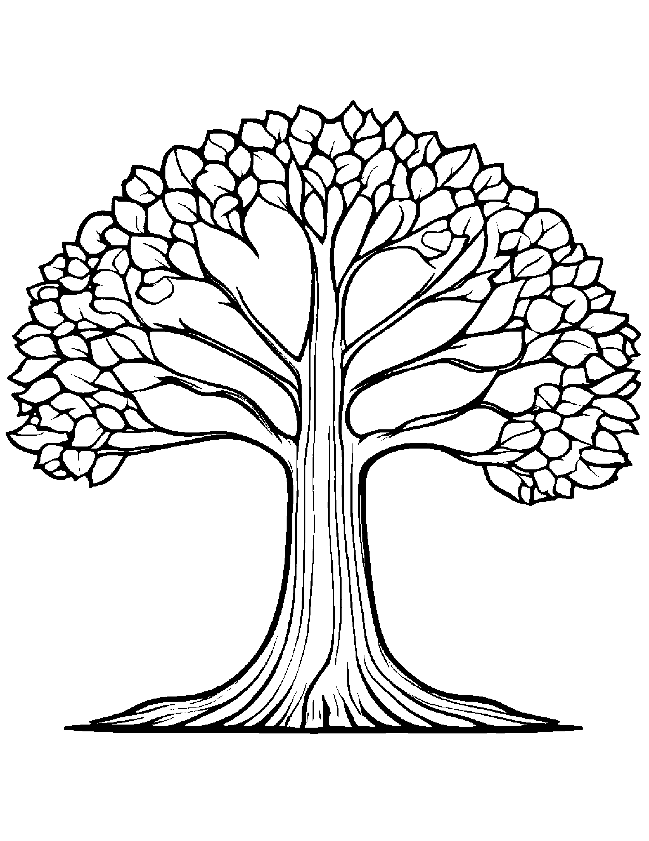 Little Tree With Scarf #2 Coloring Page (Free Printable PDF)