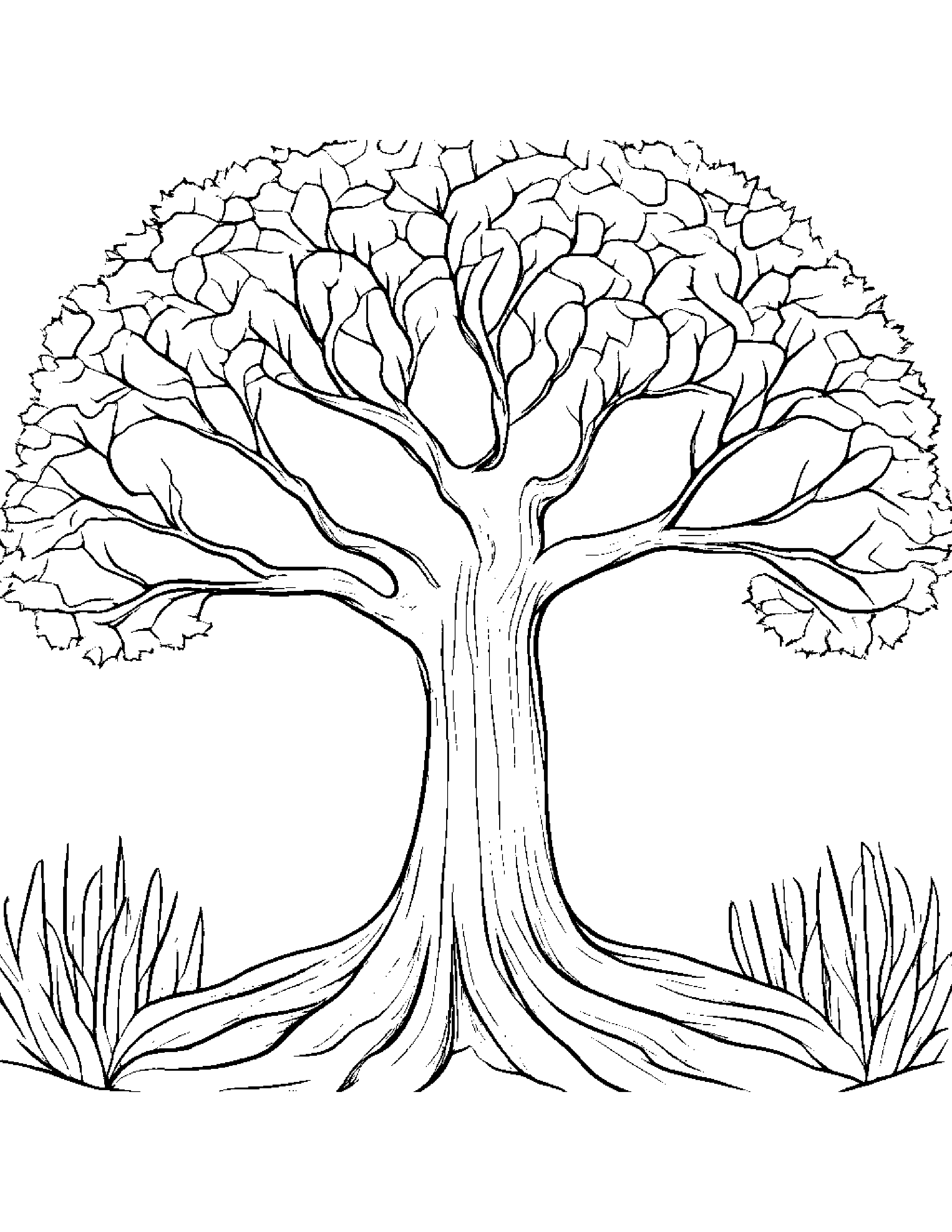 Little Tree With Scarf Coloring Page (Free Printable PDF)
