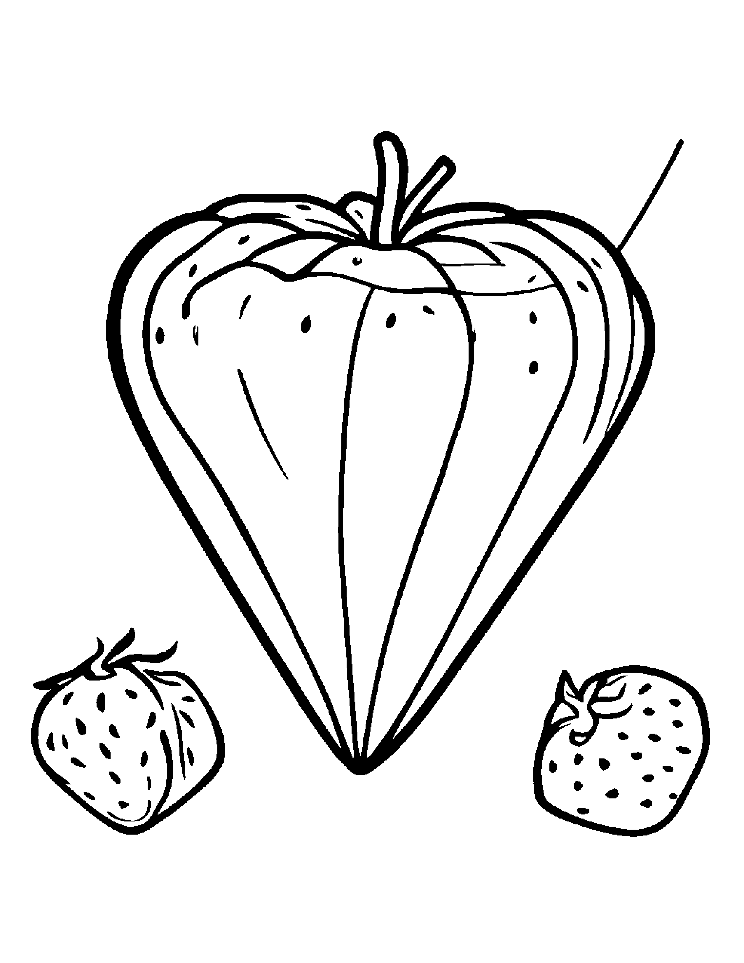 Strawberry With A Kite #2 Coloring Page (Free Printable PDF)