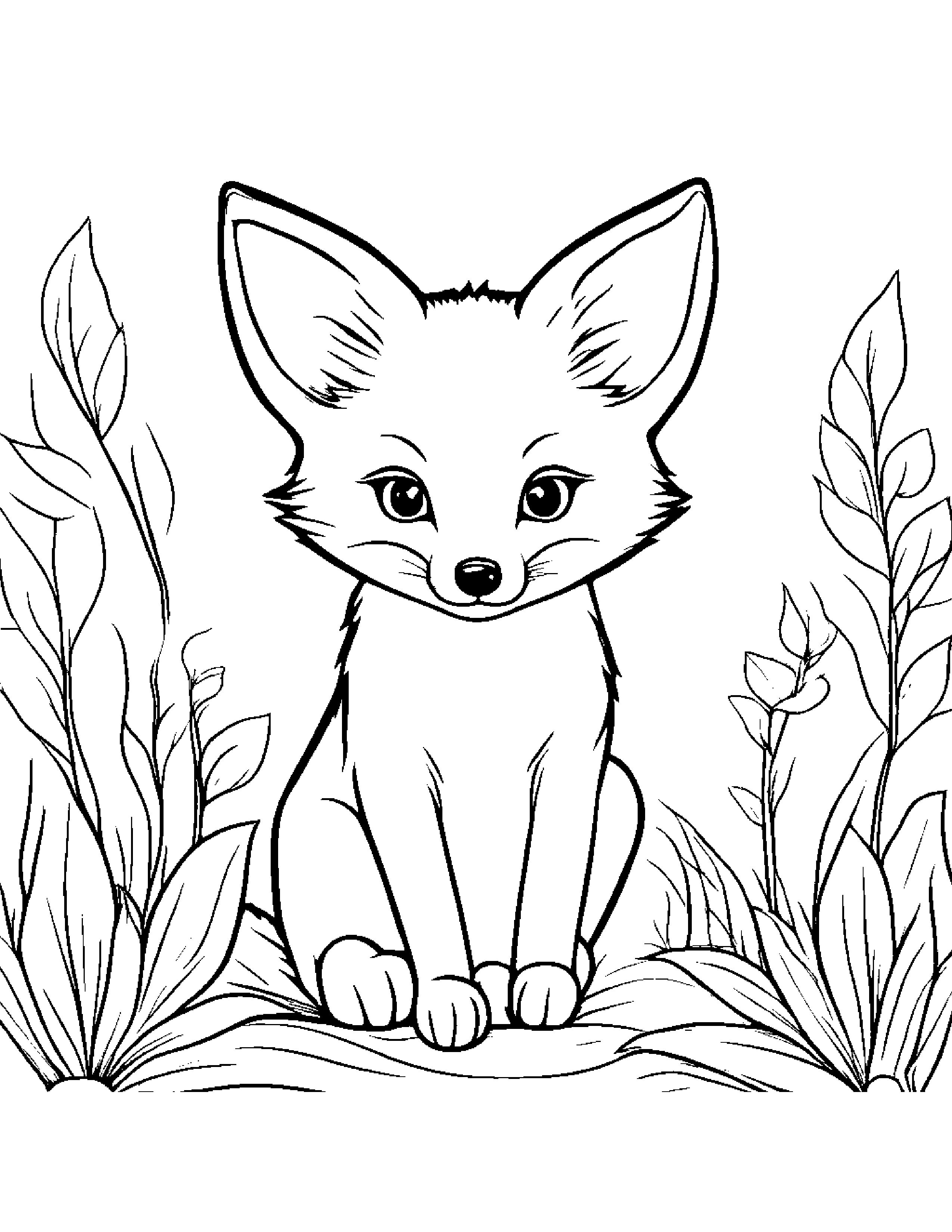Baby Fox Coloring Page (Free Printable PDF)