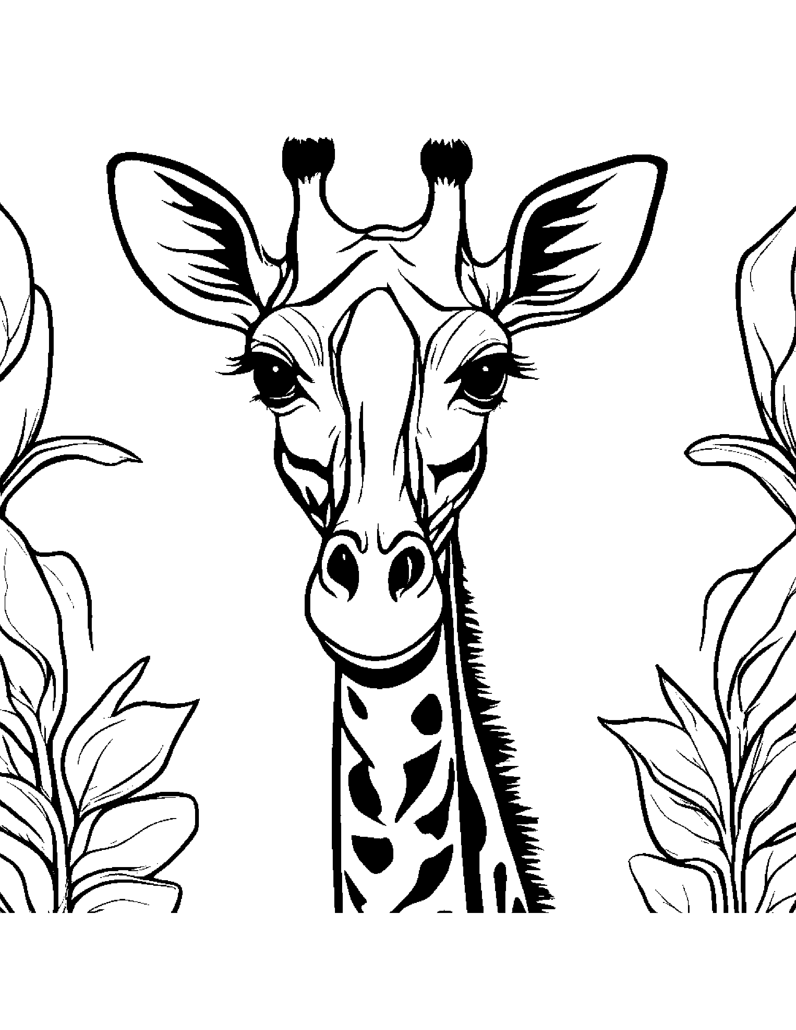 Giraffe #2 Coloring Page (Free Printable PDF)