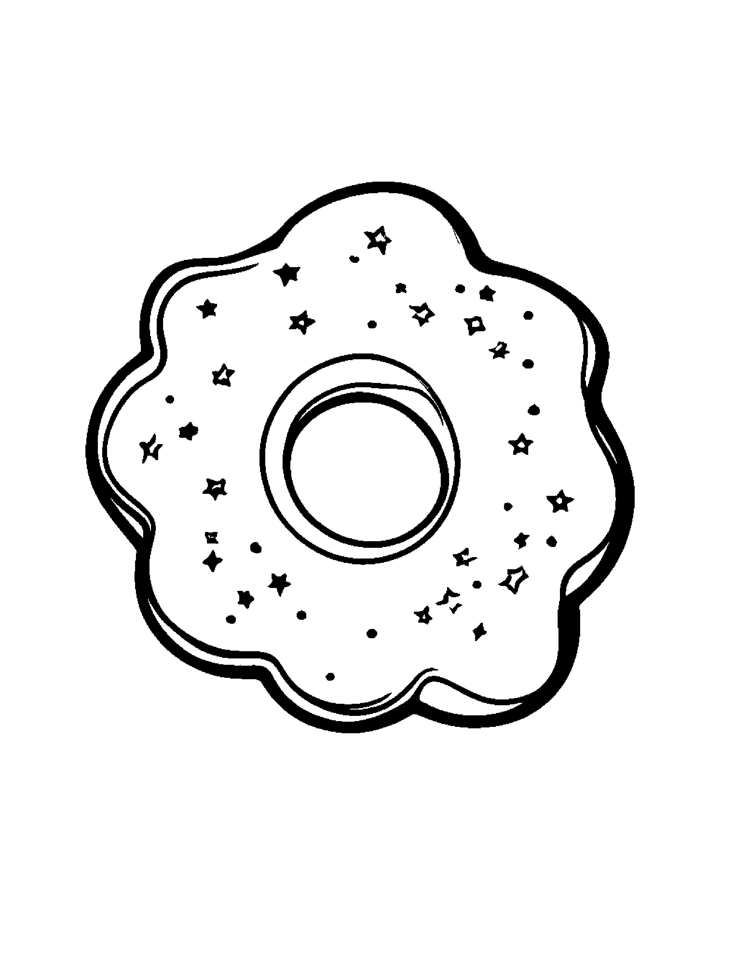 Baby Donut With A Star #2 Coloring Page (Free Printable PDF)