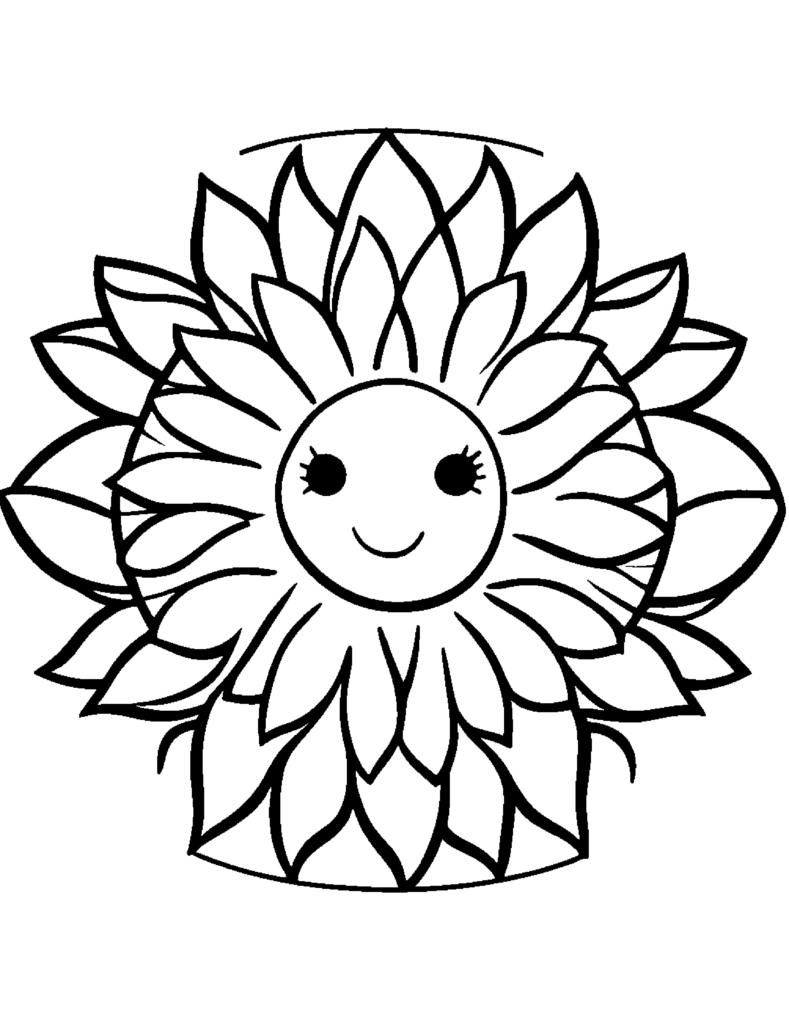 Kawaii Sun #2 Coloring Page (Free Printable PDF)