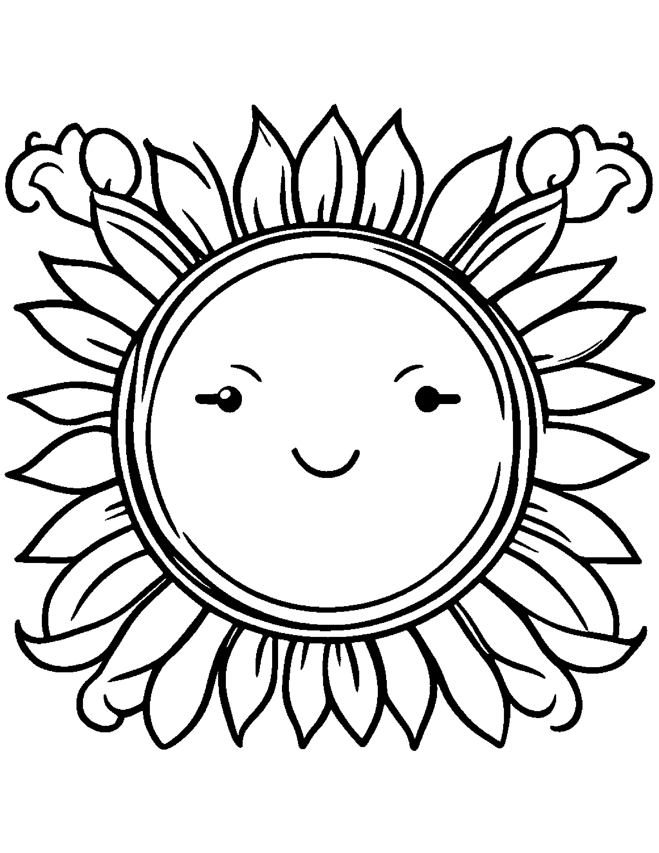 Kawaii Sun Coloring Page (Free Printable PDF)