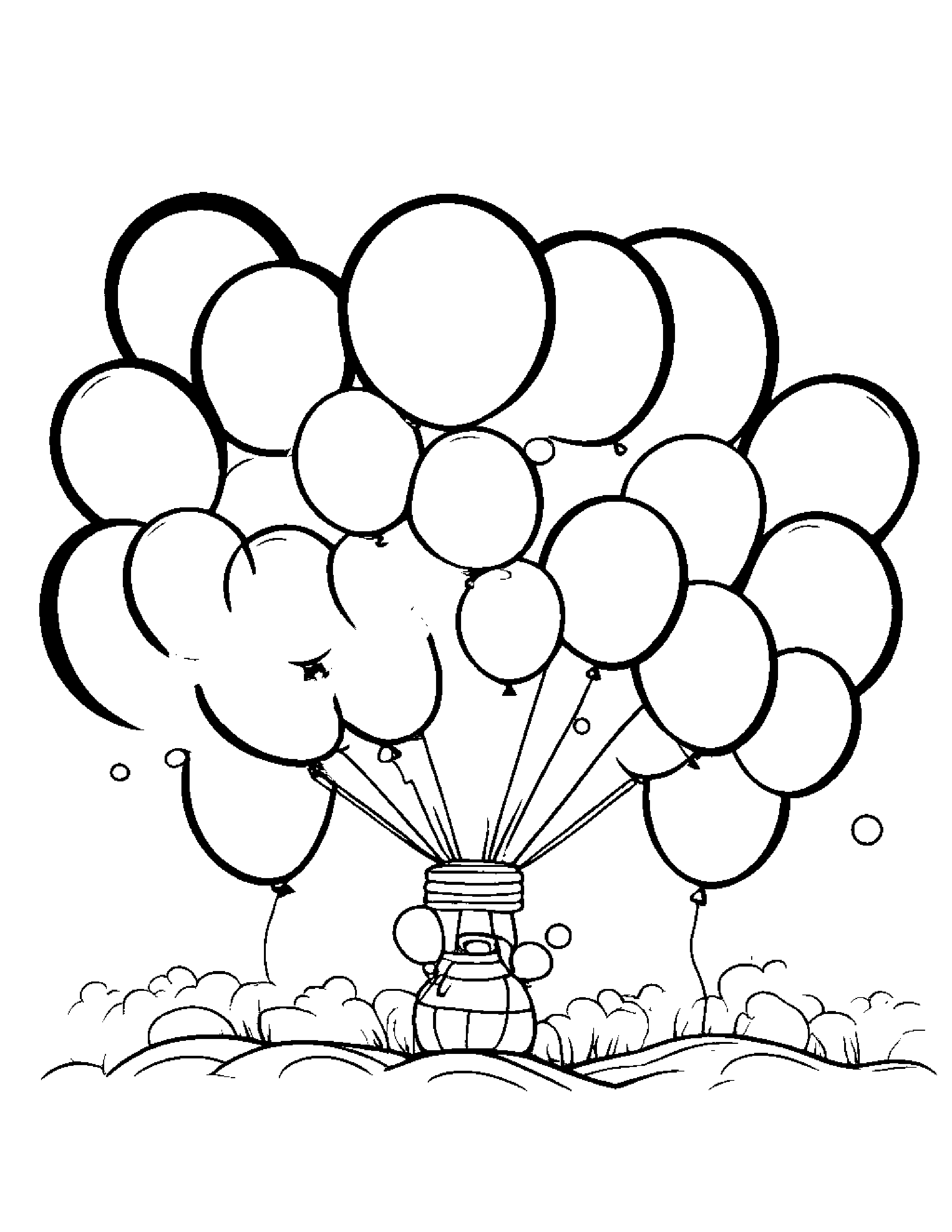 Balloon Blowing Bubbles #4 Coloring Page (Free Printable PDF)