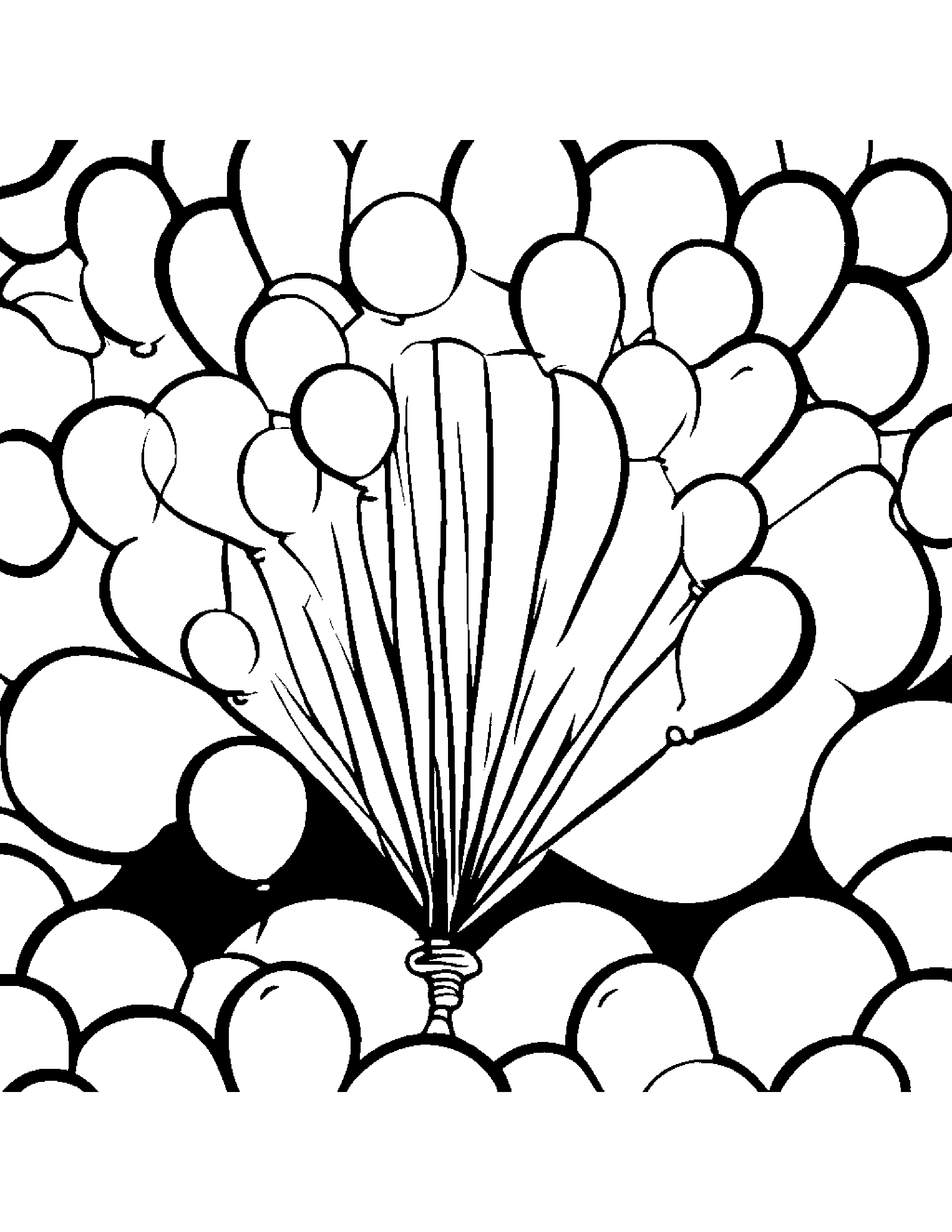 Balloon Blowing Bubbles Coloring Page (Free Printable PDF)