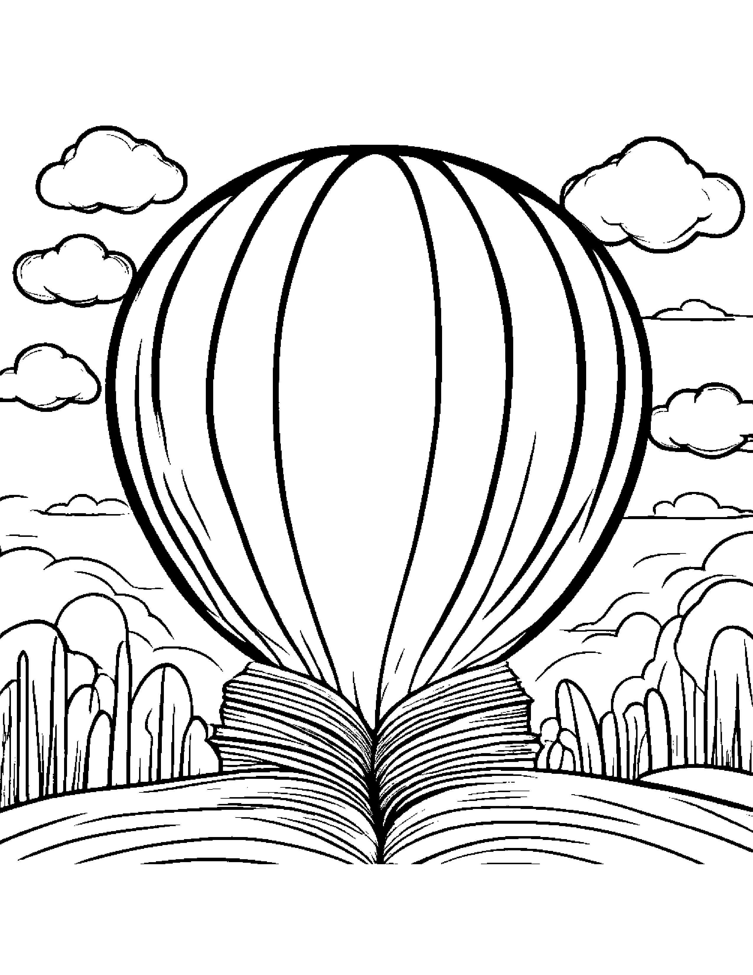 Balloon Reading A Storybook #3 Coloring Page (Free Printable PDF)