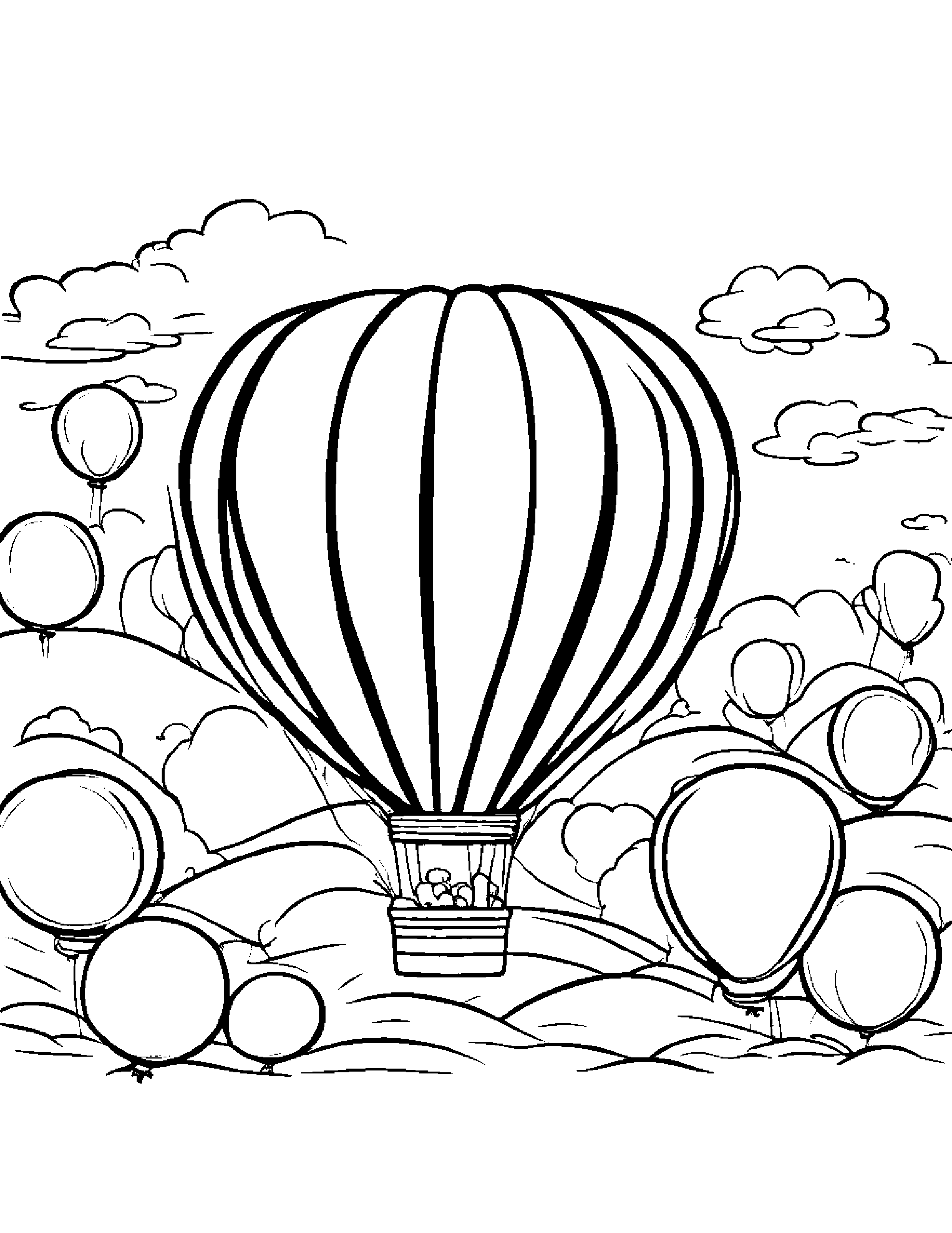 Balloon Tidying Toys #5 Coloring Page (Free Printable PDF)